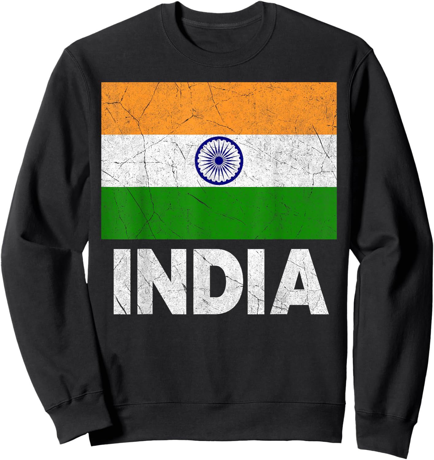 Indian Flag India Women Boys Girls Kids Birthday Sweatshirt - Sweatshirt | Black
