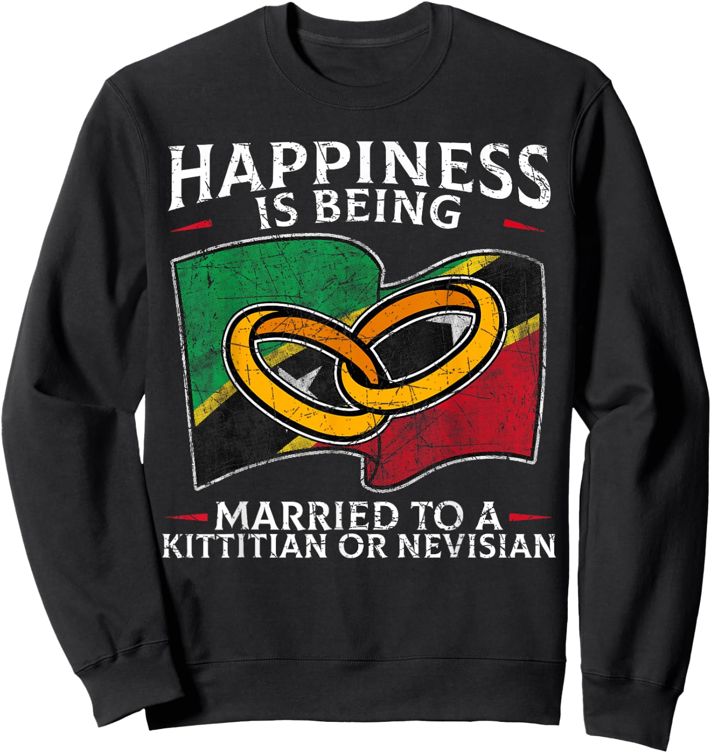 Saint Kitts and Nevis Marriage Kittitian or Nevisian Married Sweatshirt - Sweatshirt | Black