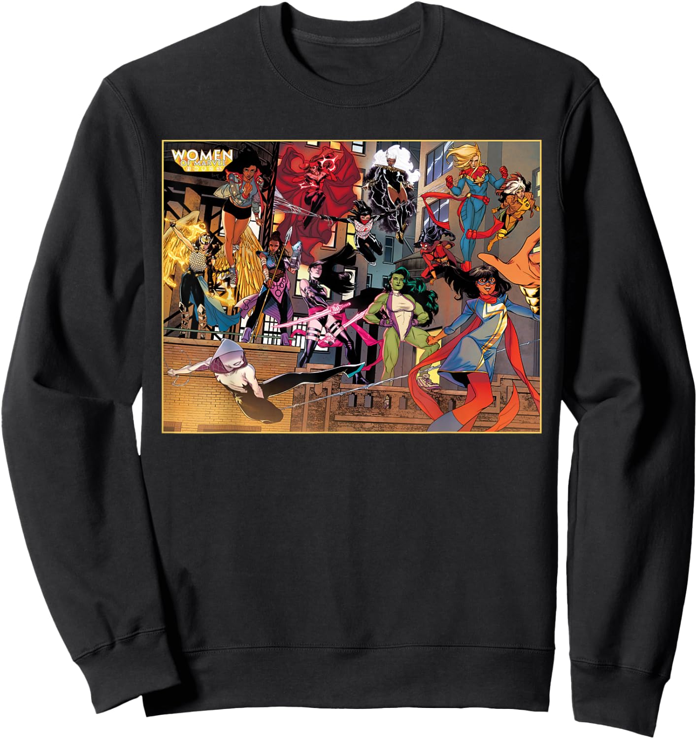 Marvel Women of Marvel Ms Marvel Ghost Spider She-Hulk Sweatshirt - Sweatshirt | Black