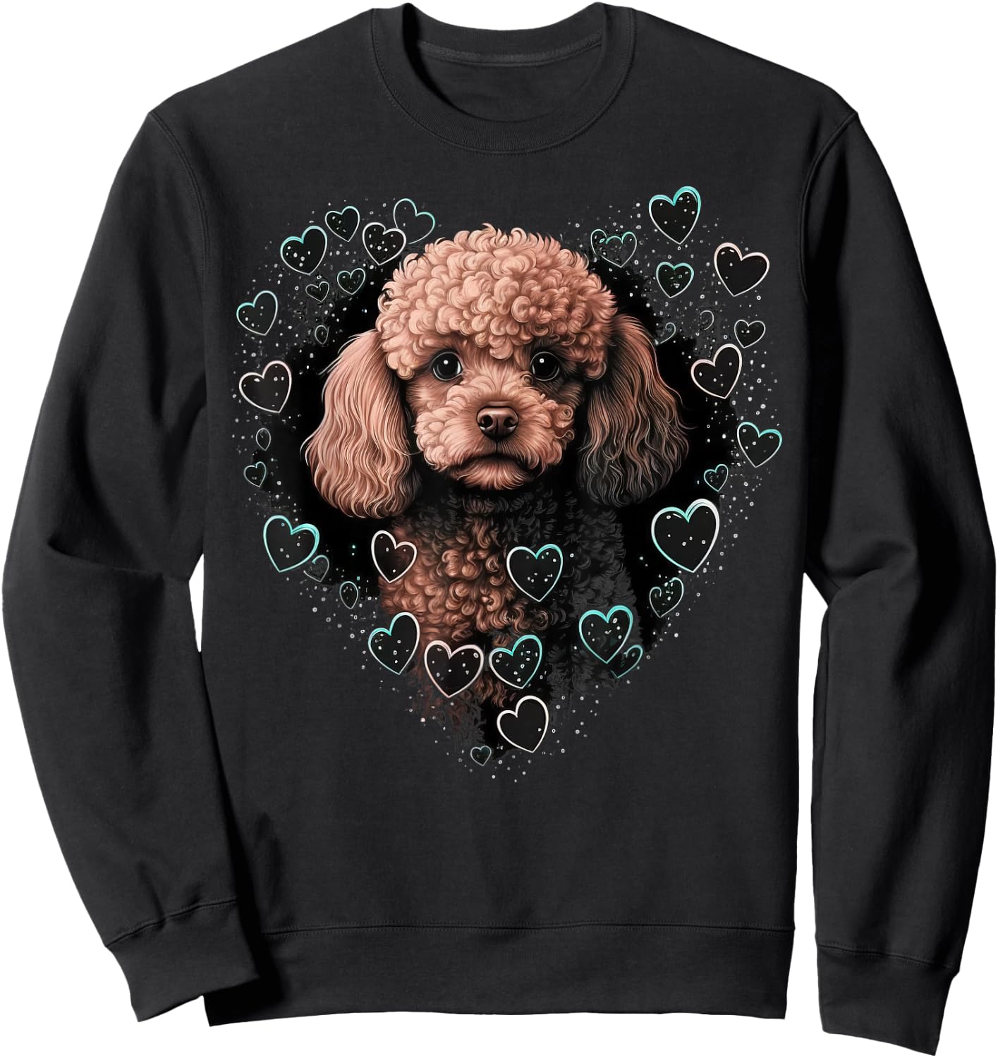 Toy Poodle Love Heart for Valentines Day on Poodle Lover Sweatshirt - Sweatshirt | Black