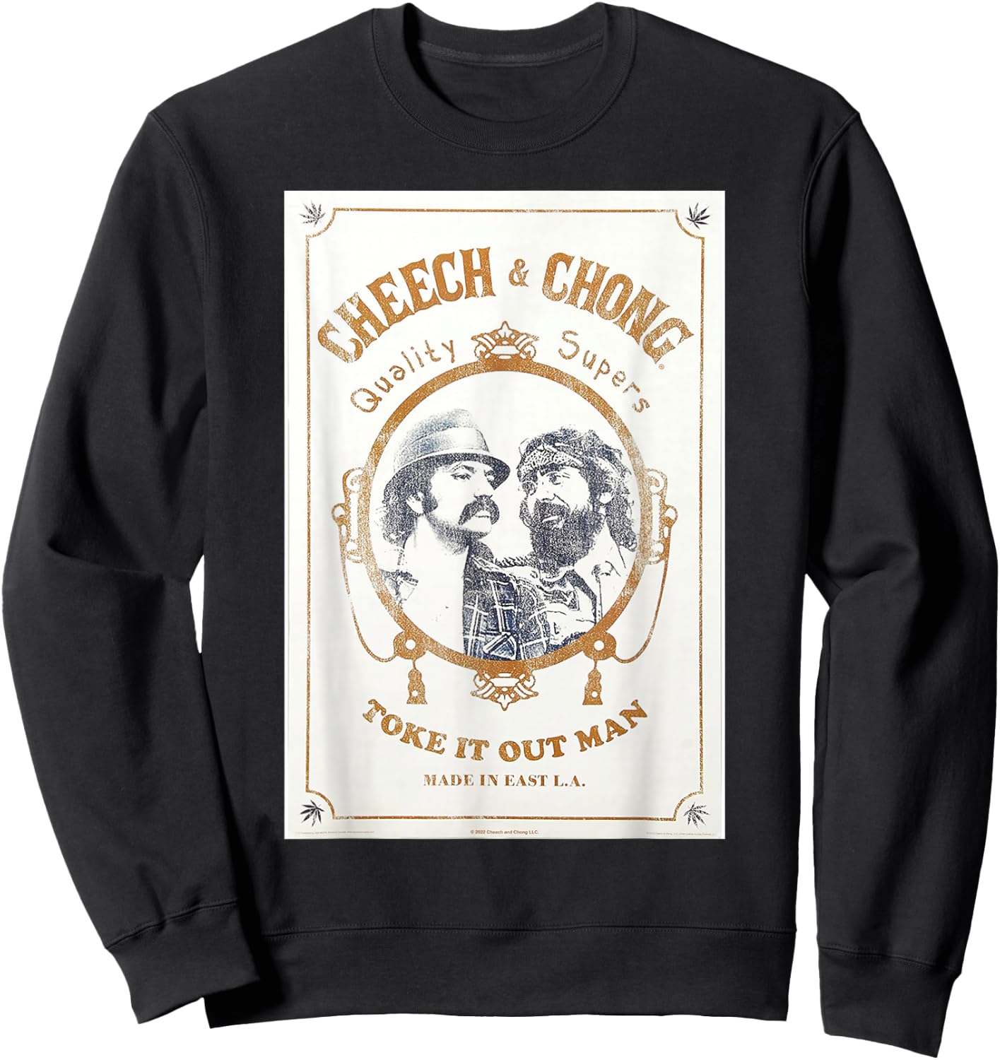 Cheech & Chong Toke It Out Man Quality Supers Distressed Sweatshirt - Sweatshirt | Black