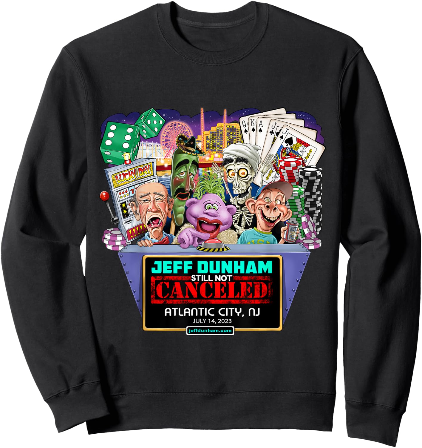 Jeff Dunham Atlantic City, NJ (2023) Sweatshirt - Sweatshirt | Black
