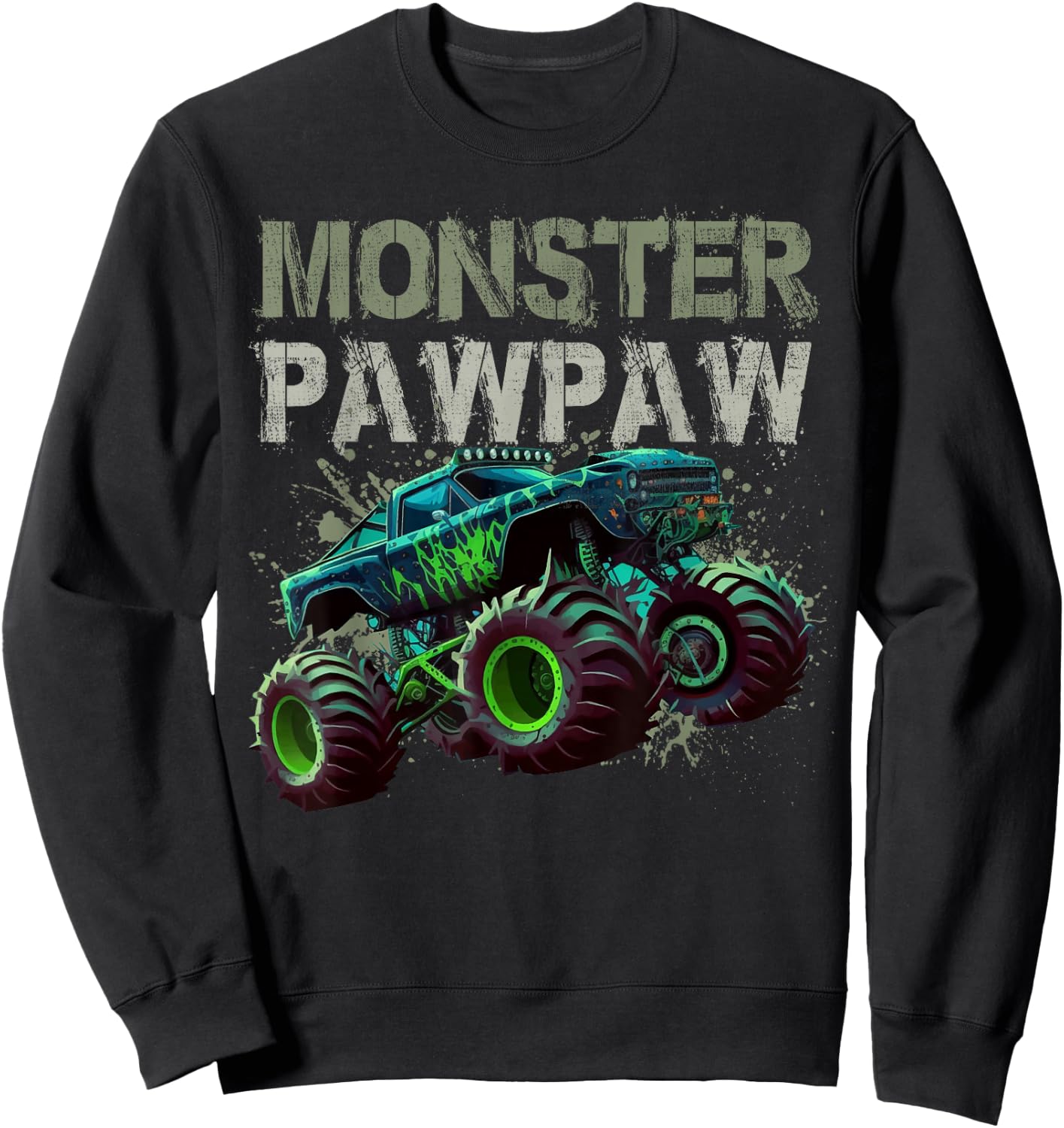 Monster Truck Pawpaw Family Matching Monster Truck Lovers Sweatshirt - Sweatshirt | Black