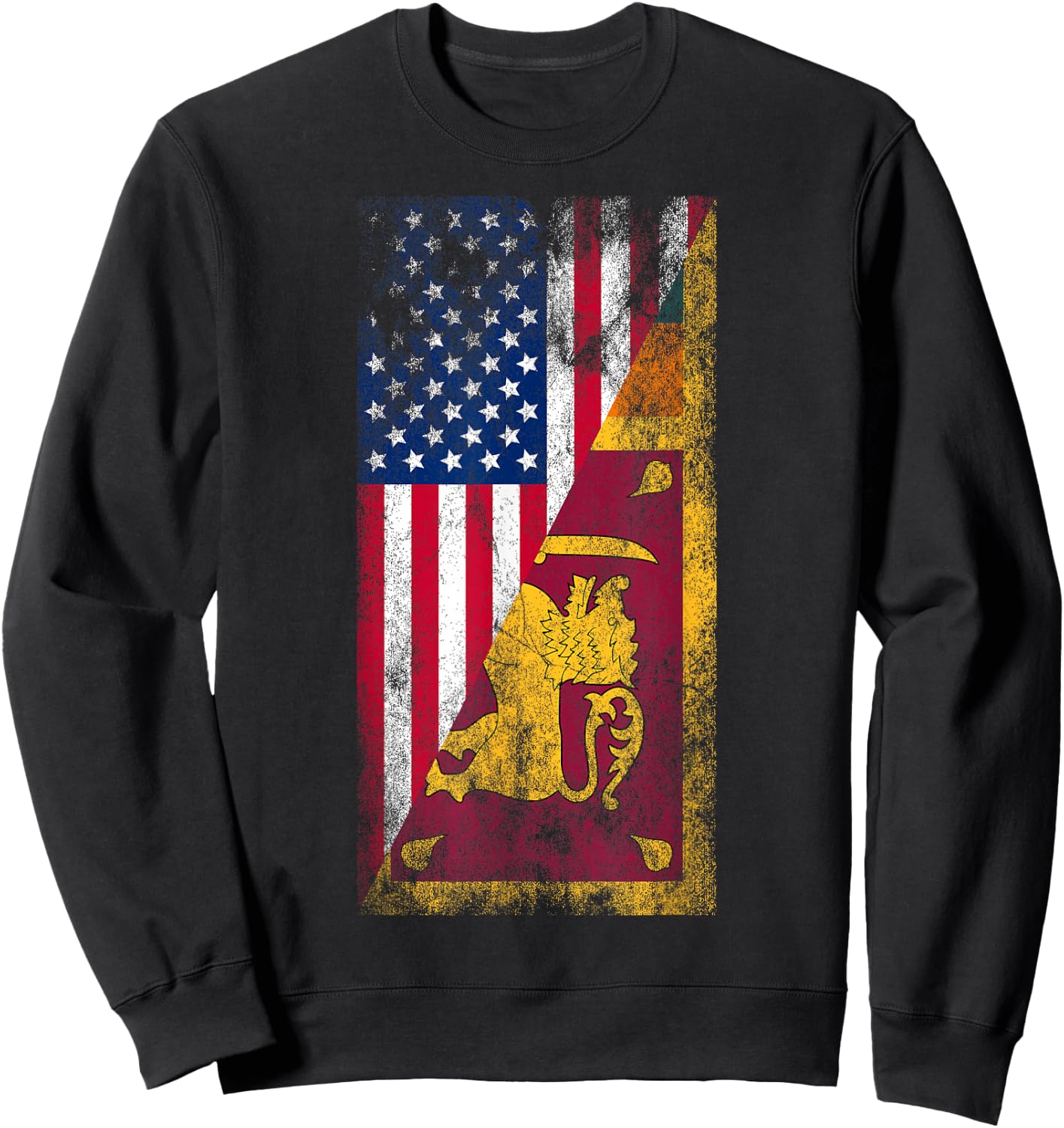 USA & Sri Lanka Flags - United States of America, Sri Lankan Sweatshirt - Sweatshirt | Black