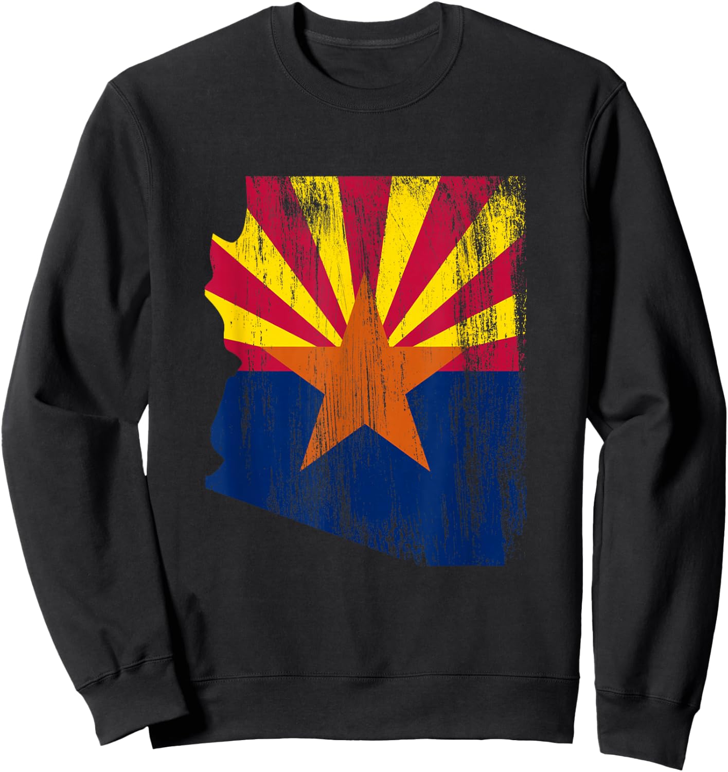 Arizona Vintage State Map Flag Pride Sweatshirt - Sweatshirt | Black