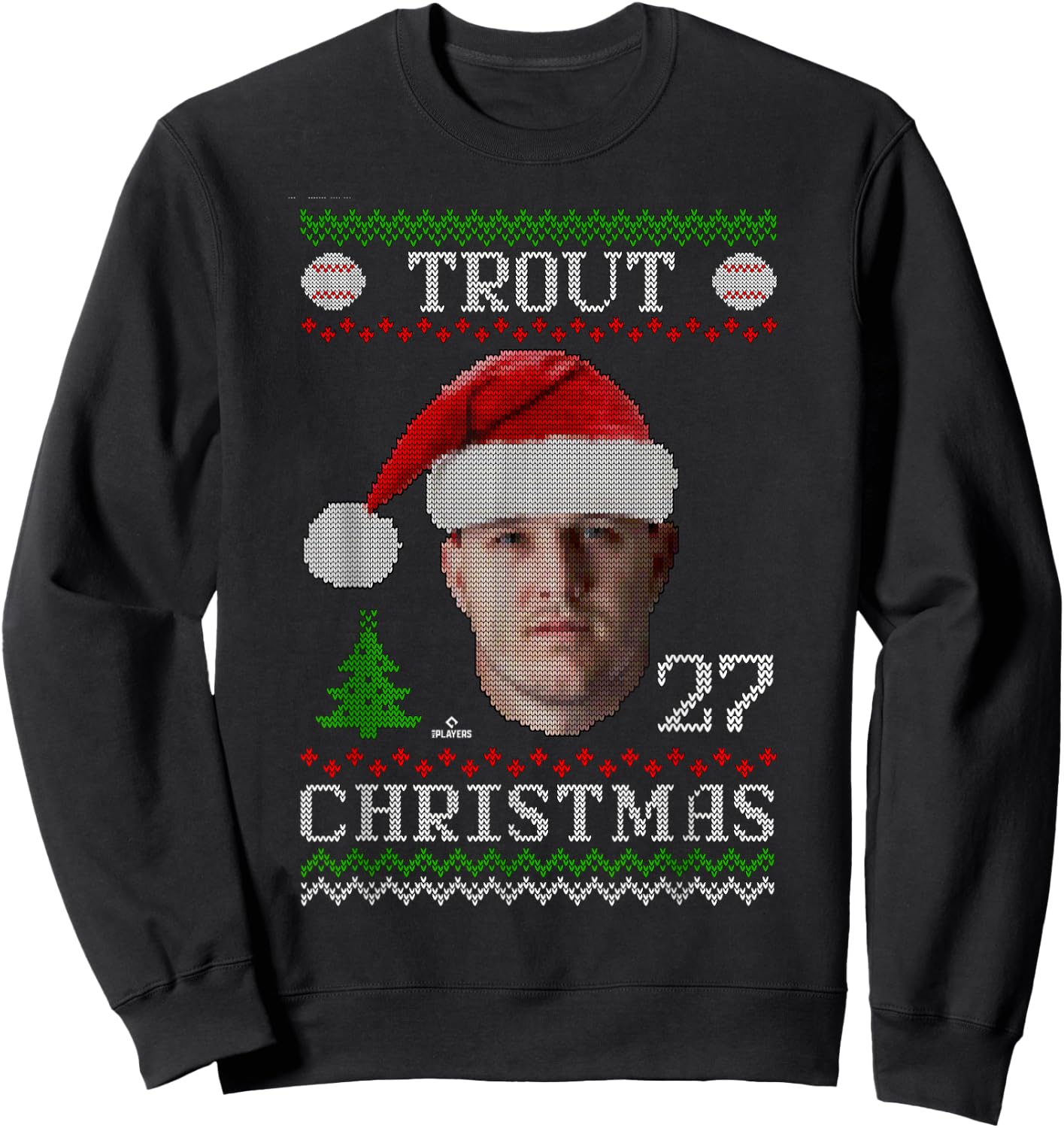 Mike Trout Los Angeles Baseball Christmas Sweater MLBPA Sweatshirt - Sweatshirt | Black