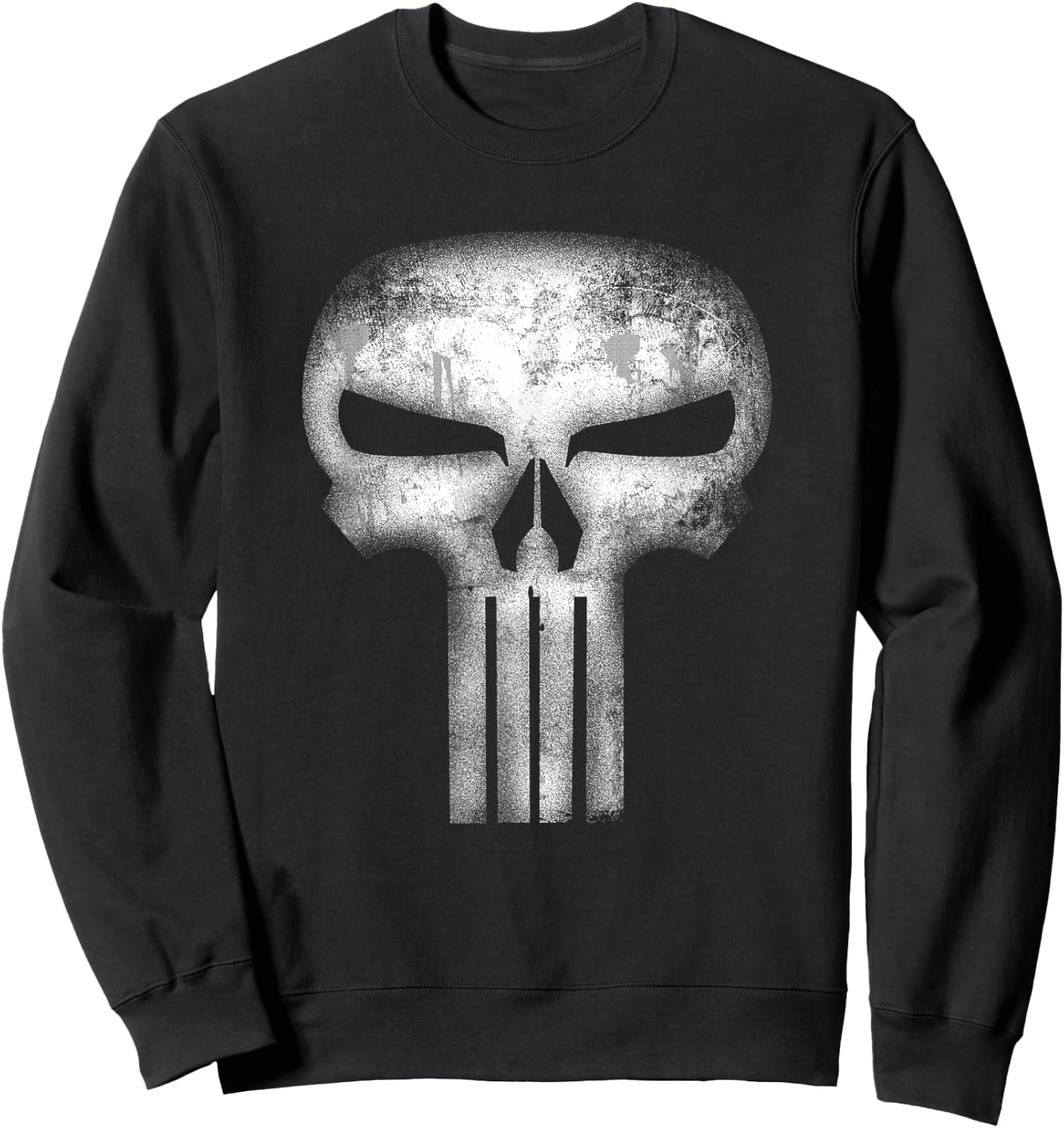 Marvel Comics Retro Classic The Punisher White Skull Logo Sweatshirt - Sweatshirt | Black