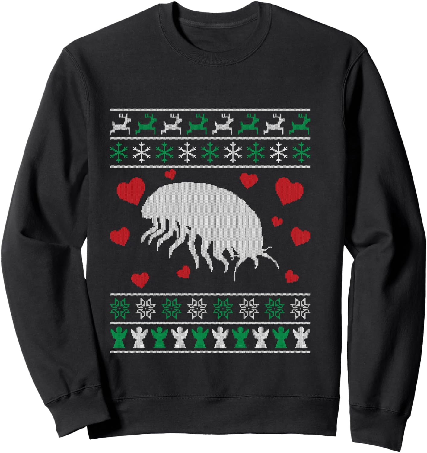 Christmas Isopod Ugly Sweater Winter Rollie Pollie Sweatshirt - Sweatshirt | Black