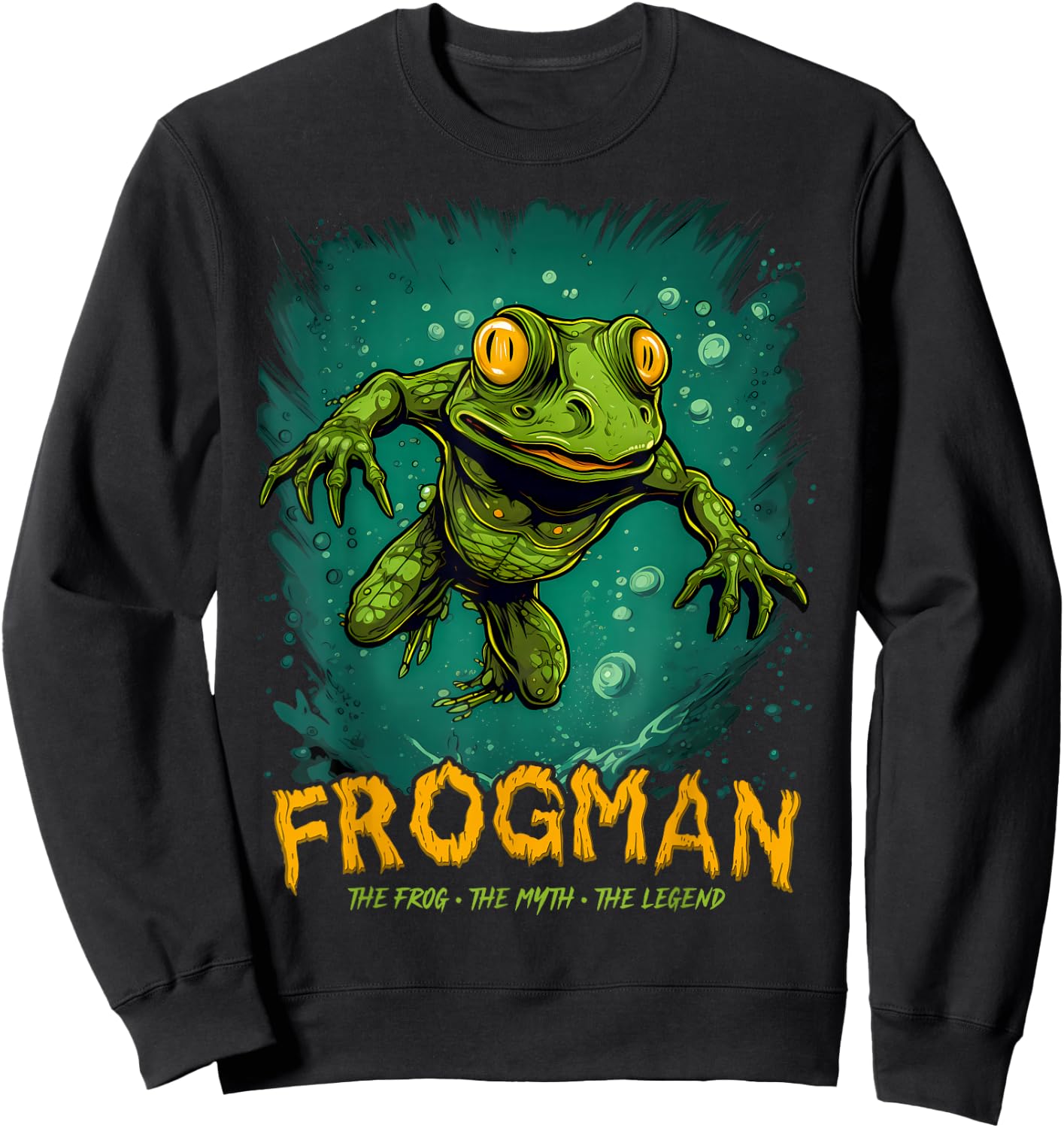 Loveland Frogman Cryptid Creature Frog Myth Cryptozoology Sweatshirt - Sweatshirt | Black