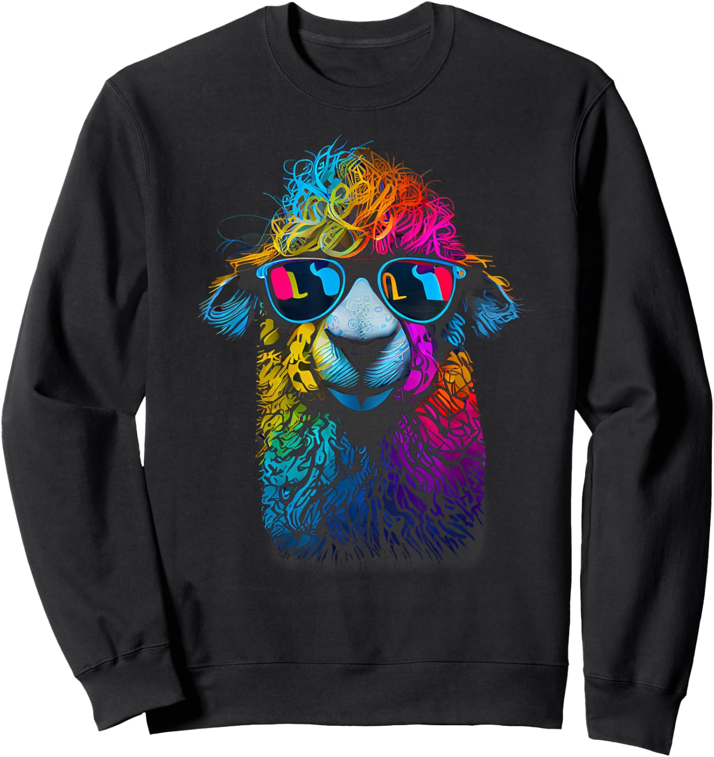 Lama Colorful Cool Alpaca Alpacalover Sweatshirt - Sweatshirt | Black