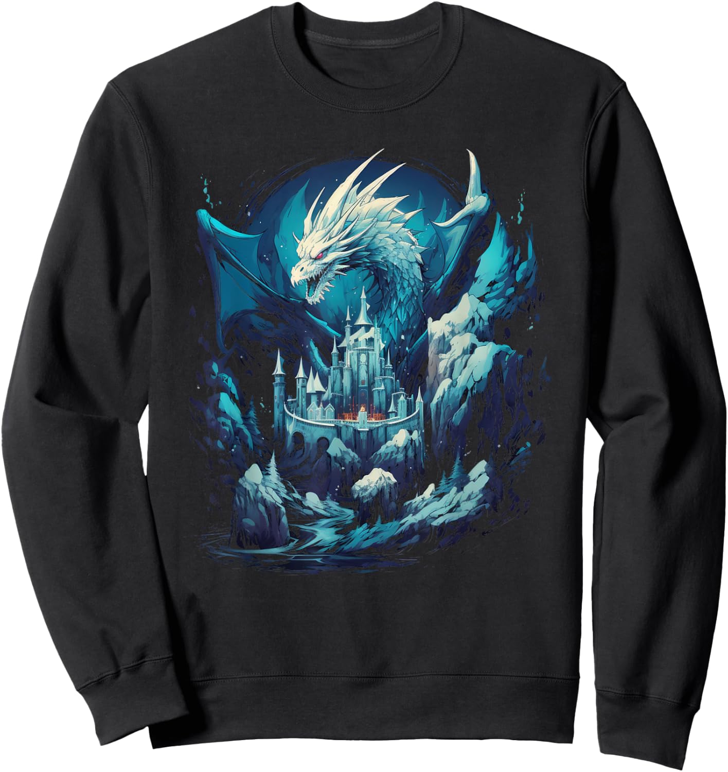 Ice Dragon Artwork Sweatshirt - Sweatshirt | Black