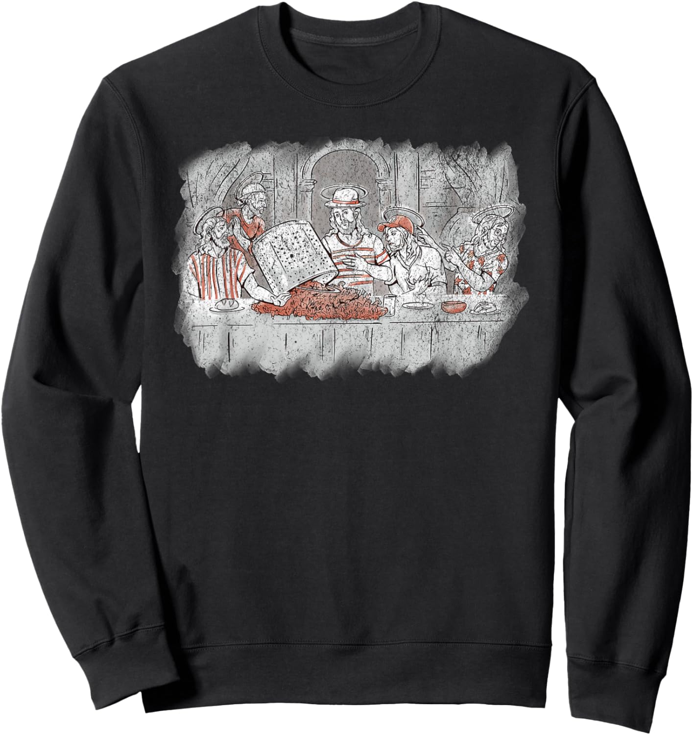 Last Supper Crab Boil Crawfish Funny Jesus Christian God Sweatshirt - Sweatshirt | Black