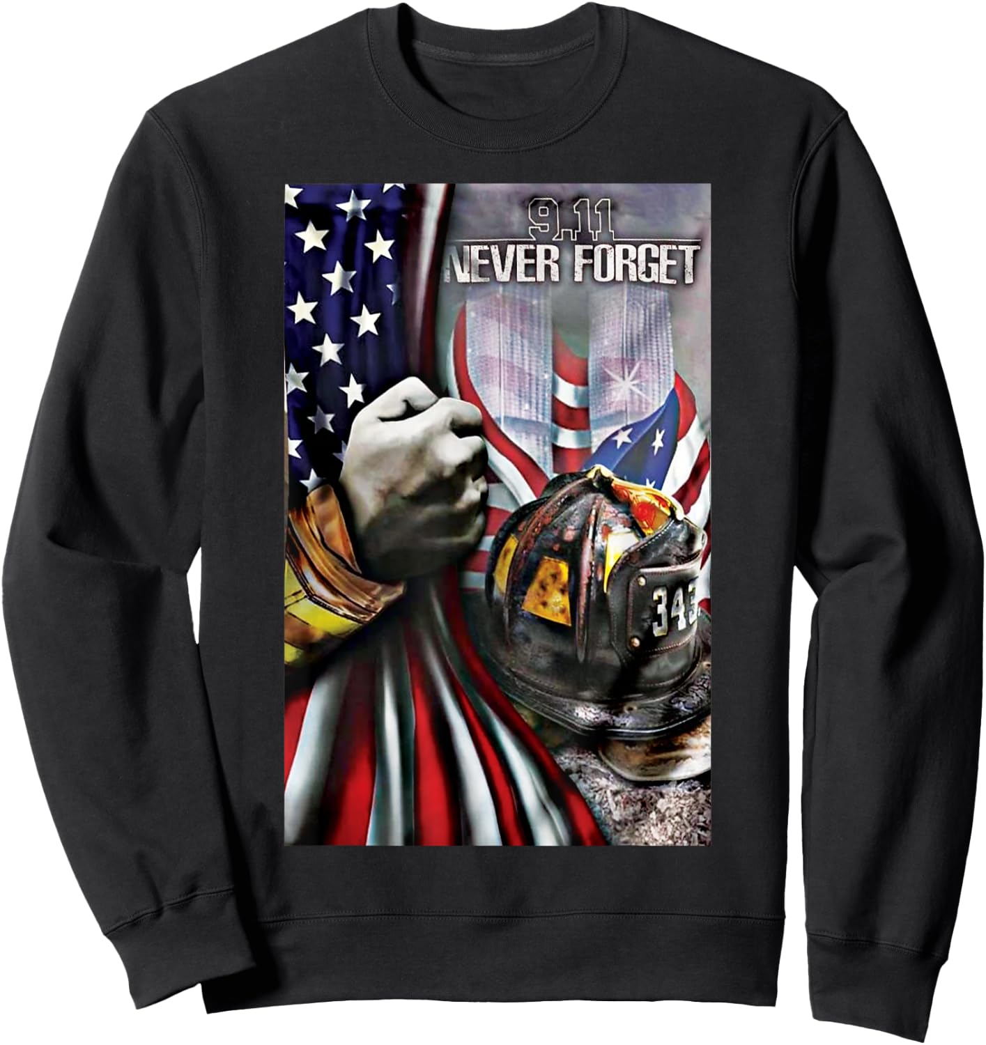 Remember 9-11 American Patriotic 20th Anniversary Sweatshirt - Sweatshirt | Black