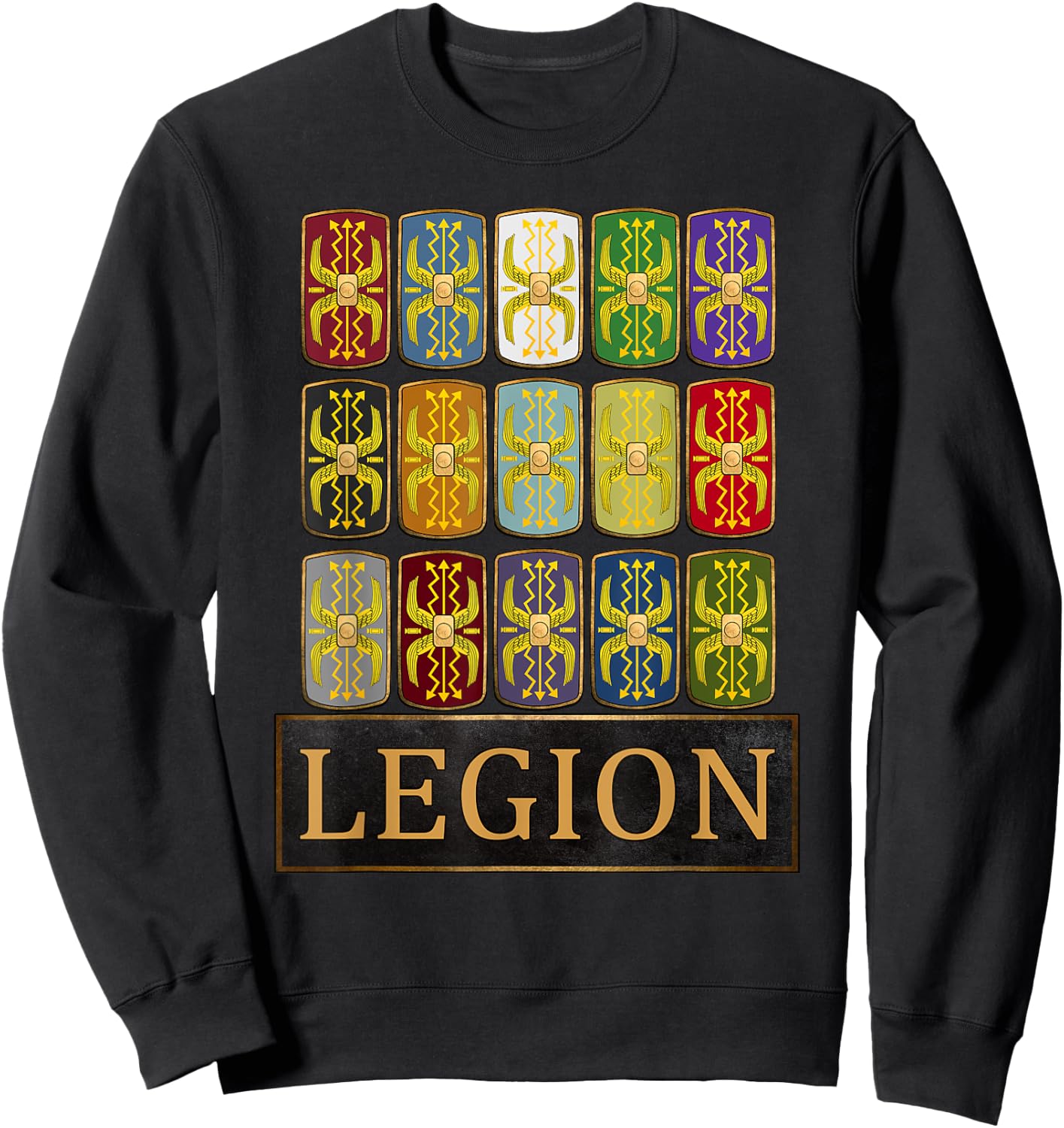 Legions of Rome Roman Army Shield of the Roman Empire Sweatshirt - Sweatshirt | Black