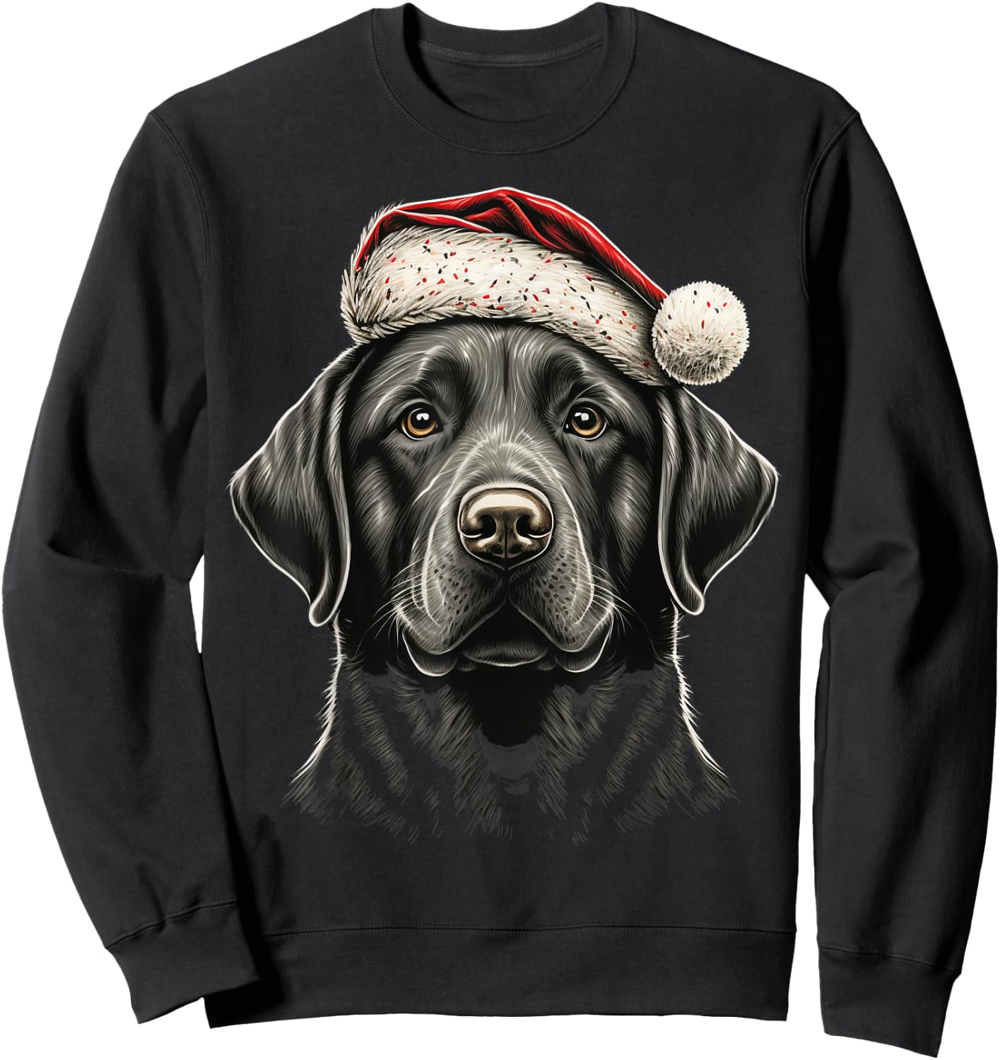 Xmas Labrador Santa on Christmas Labrador Retriever Sweatshirt - Sweatshirt | Black
