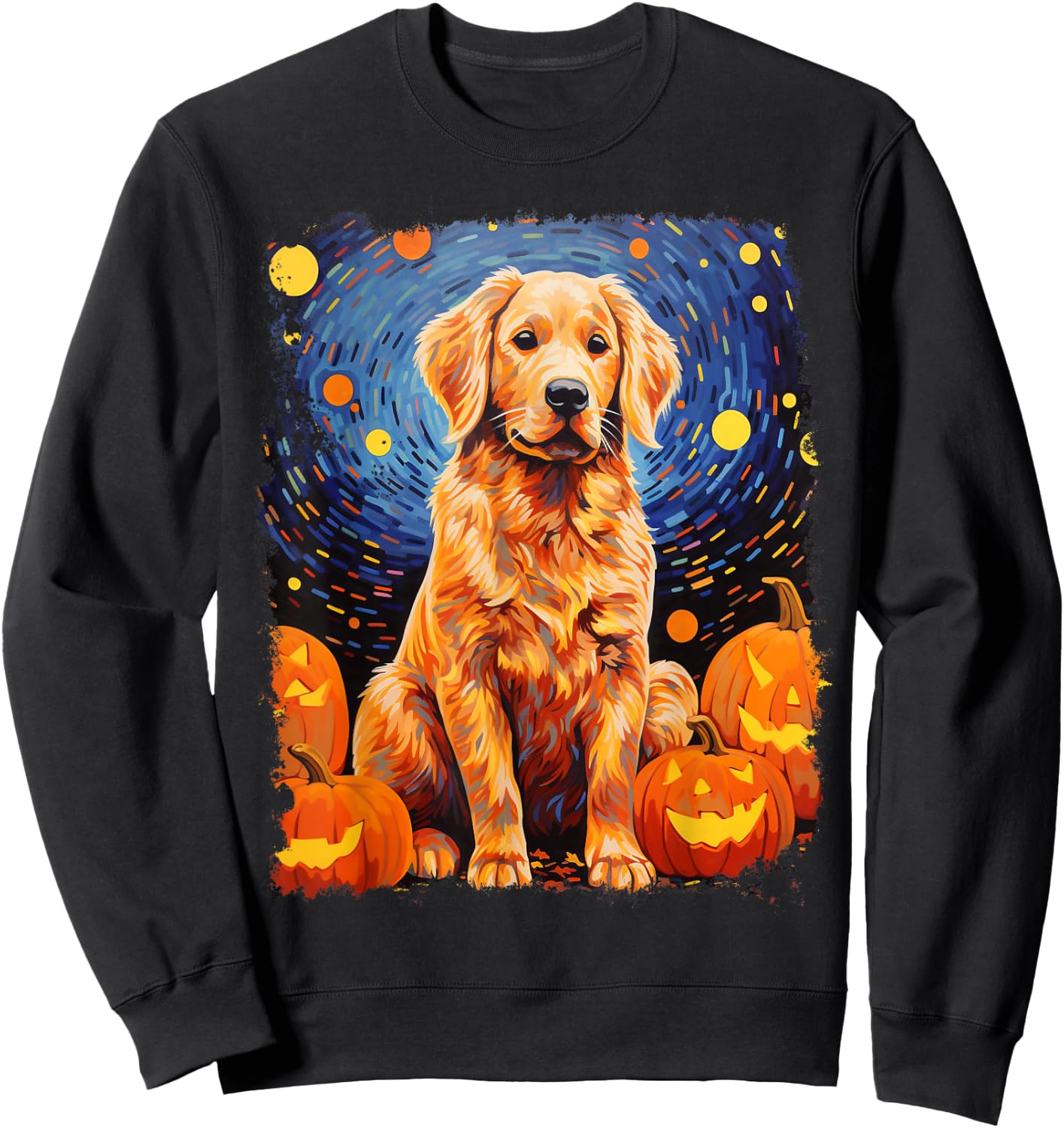 Golden Retriever Halloween Sweatshirt - Sweatshirt | Black