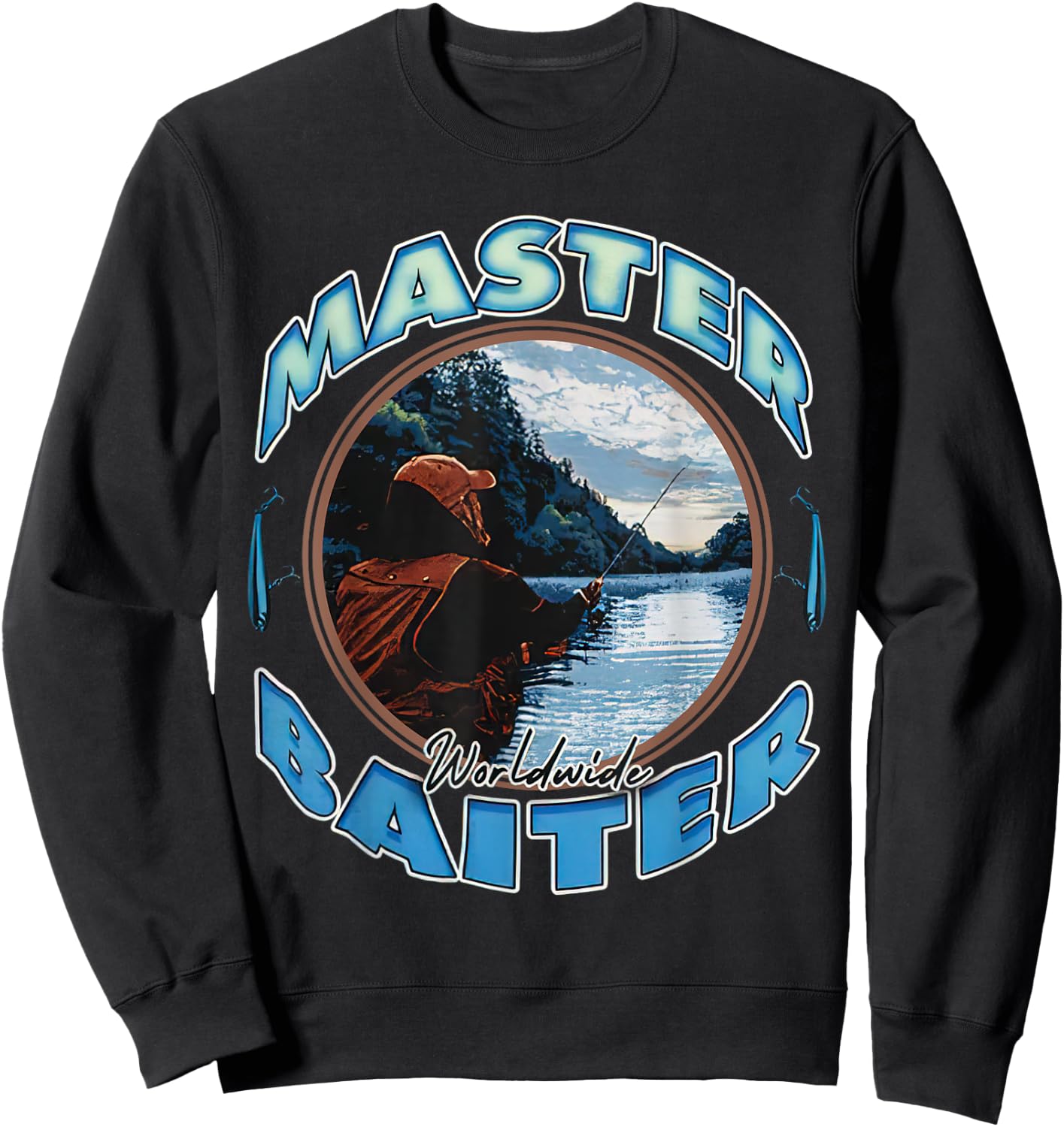 Master Baiter Worldwide Fishing Enthusiast Sweatshirt - Sweatshirt | Black