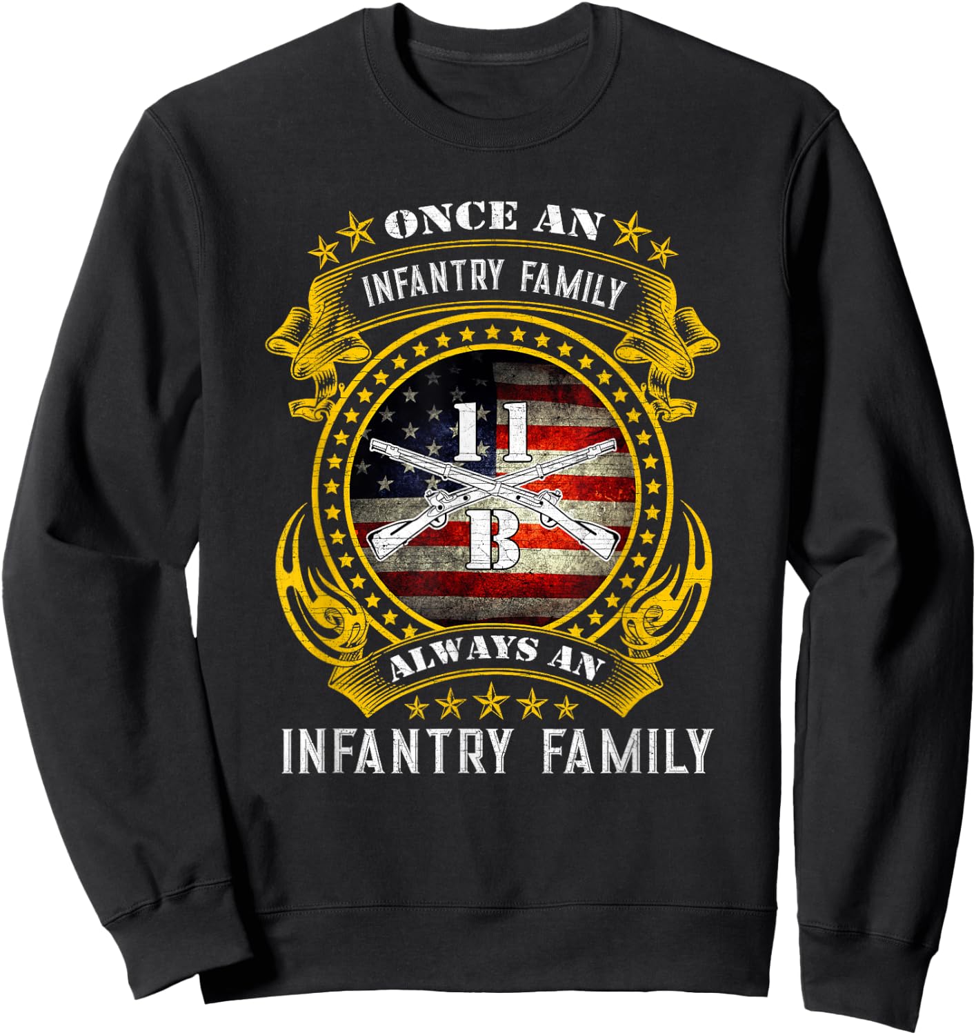 Fort Benning Georgia Ga 11B Infantryman Army Infantry School Sweatshirt - Sweatshirt | Black