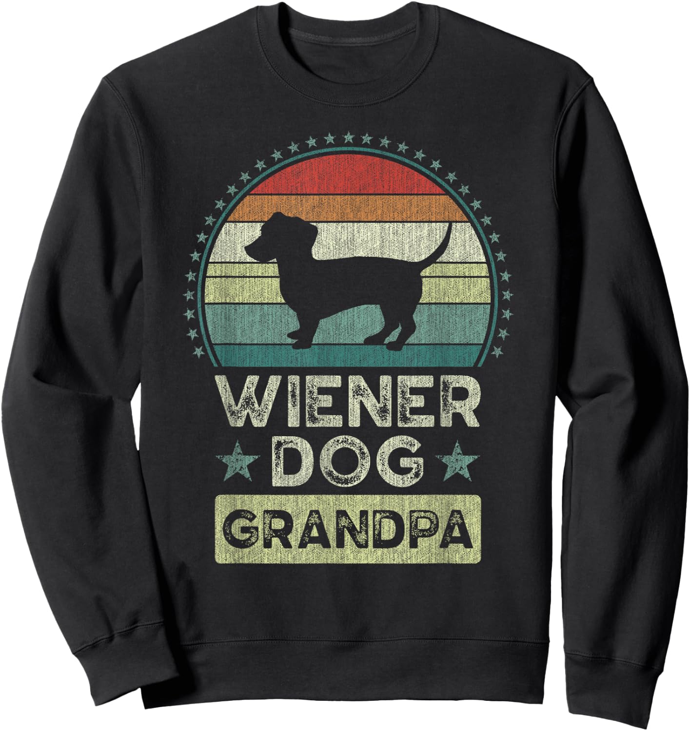 Wiener Dog Grandpa, Father's Day, Dachshund, Grandfather Sweatshirt - Sweatshirt | Black