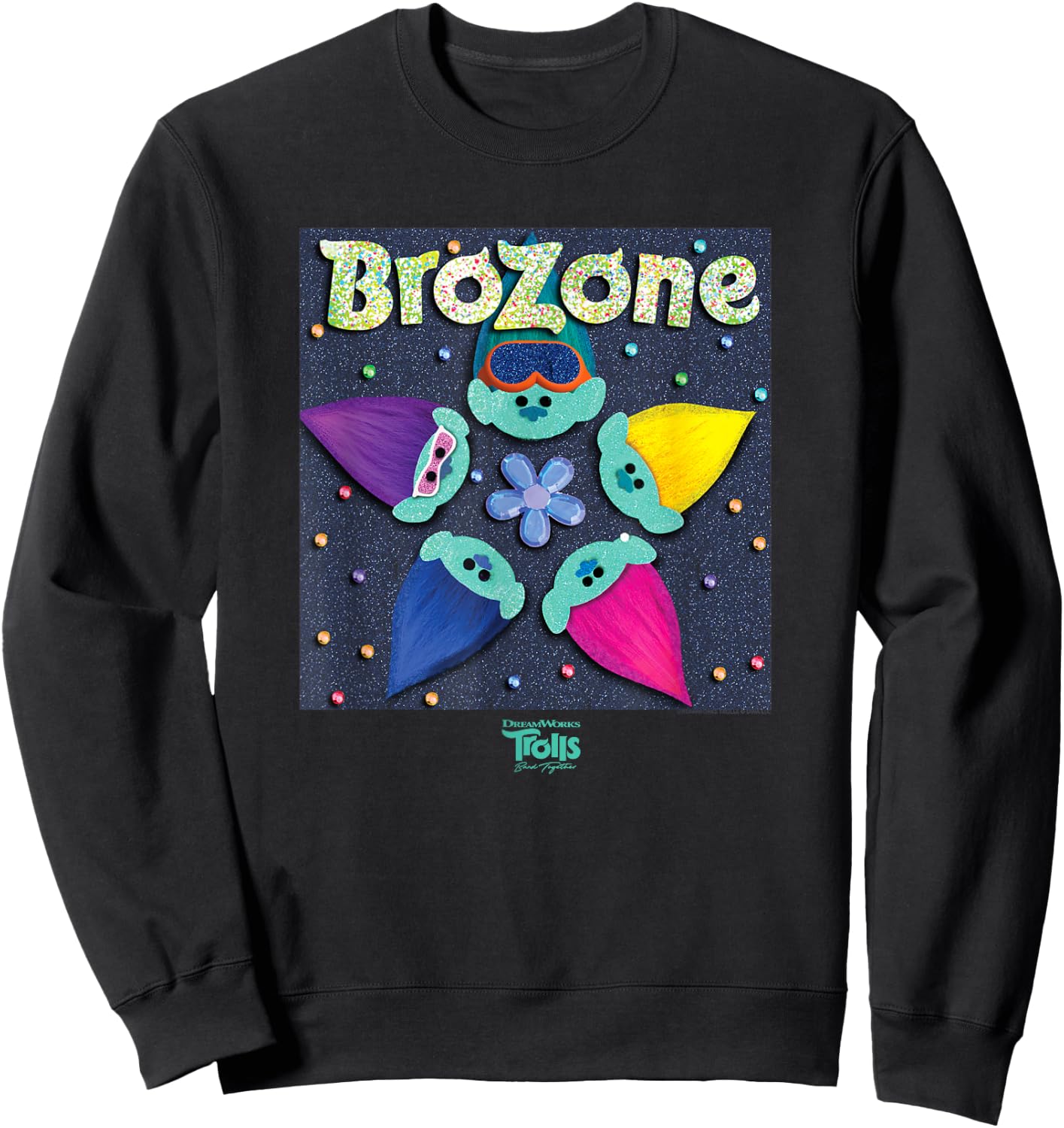 DreamWorks Trolls Band Together Psychedelic Sweatshirt - Sweatshirt | Black