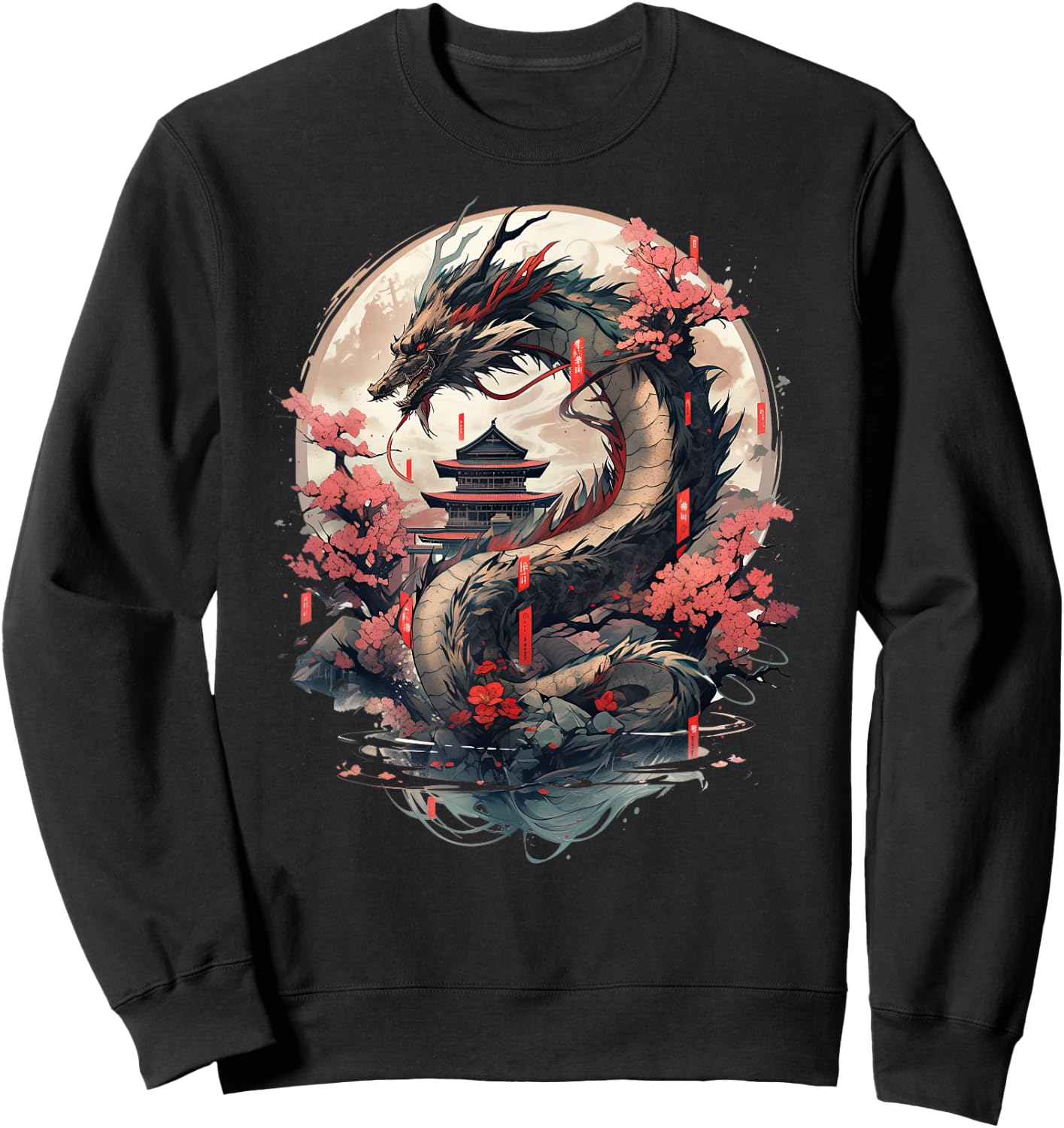 Japanese Aesthetic Dragon japanese art Japan Tattoo Sweatshirt - Sweatshirt | Black