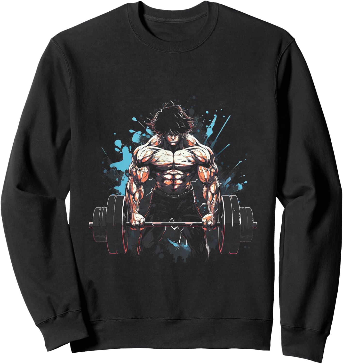 Anime Young Deadlift Fitness Motivation Strenght Sweatshirt - Sweatshirt | Black