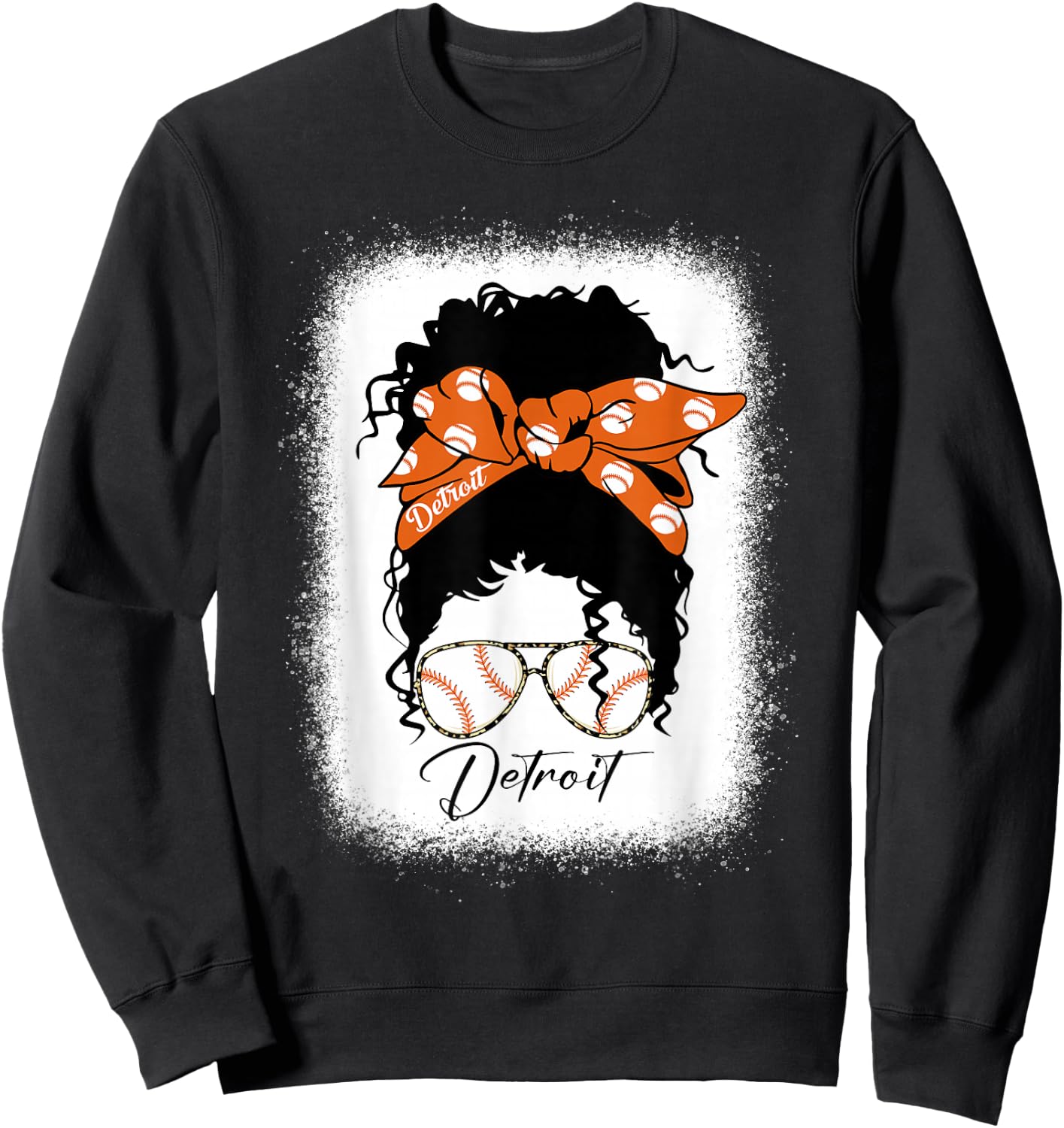 Datroit Messy Bun Bleached I Love Datroit Sweatshirt - Sweatshirt | Black