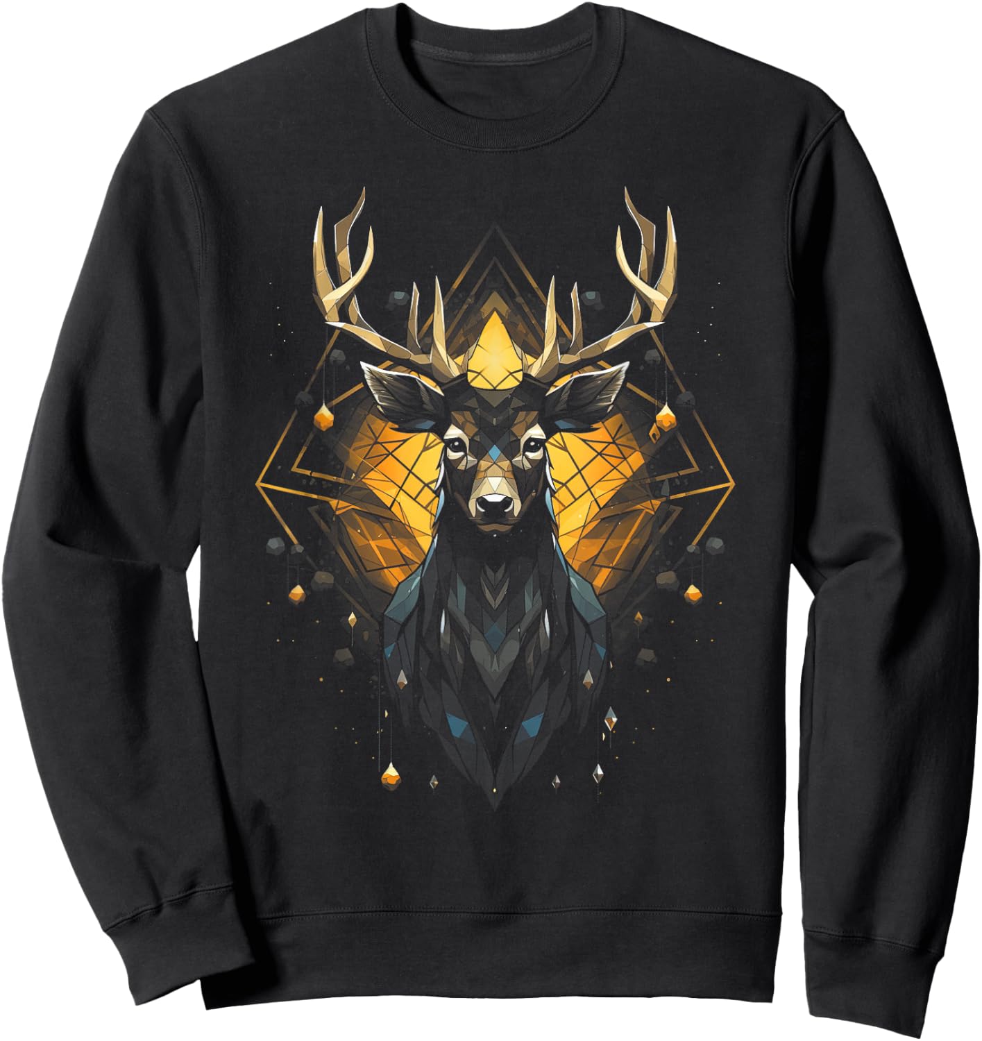 Antler Beautiful deer Forest Animal Deer Artwork Outdoor Nature Sweatshirt - Sweatshirt | Black