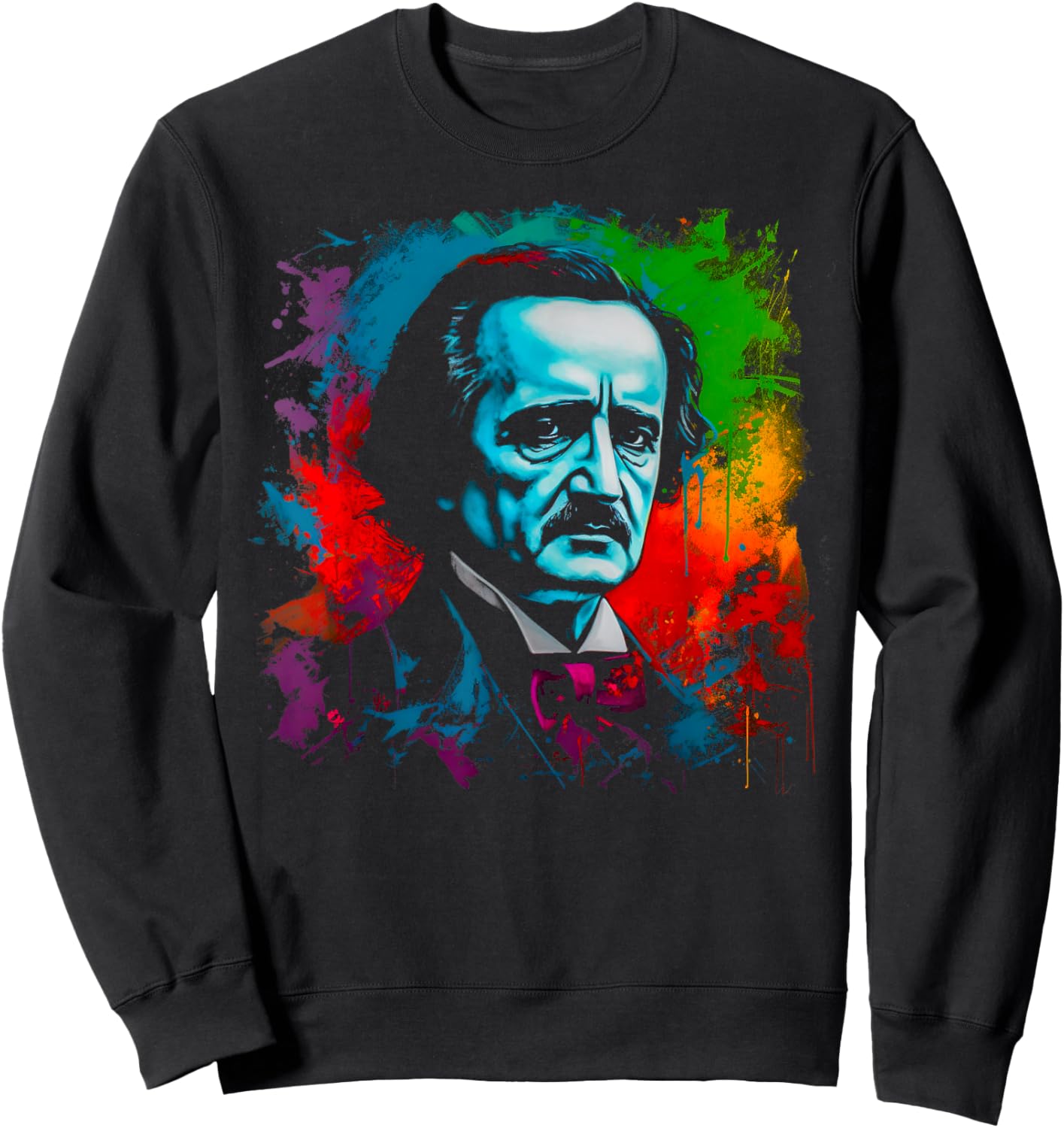 ExpressionWear Edgar Allan Poe Horror - -Adults, Black, Small, Short Sleeve, Classic Fit, Cotton, Polyester Sweatshirt - Sweatshirt | Black