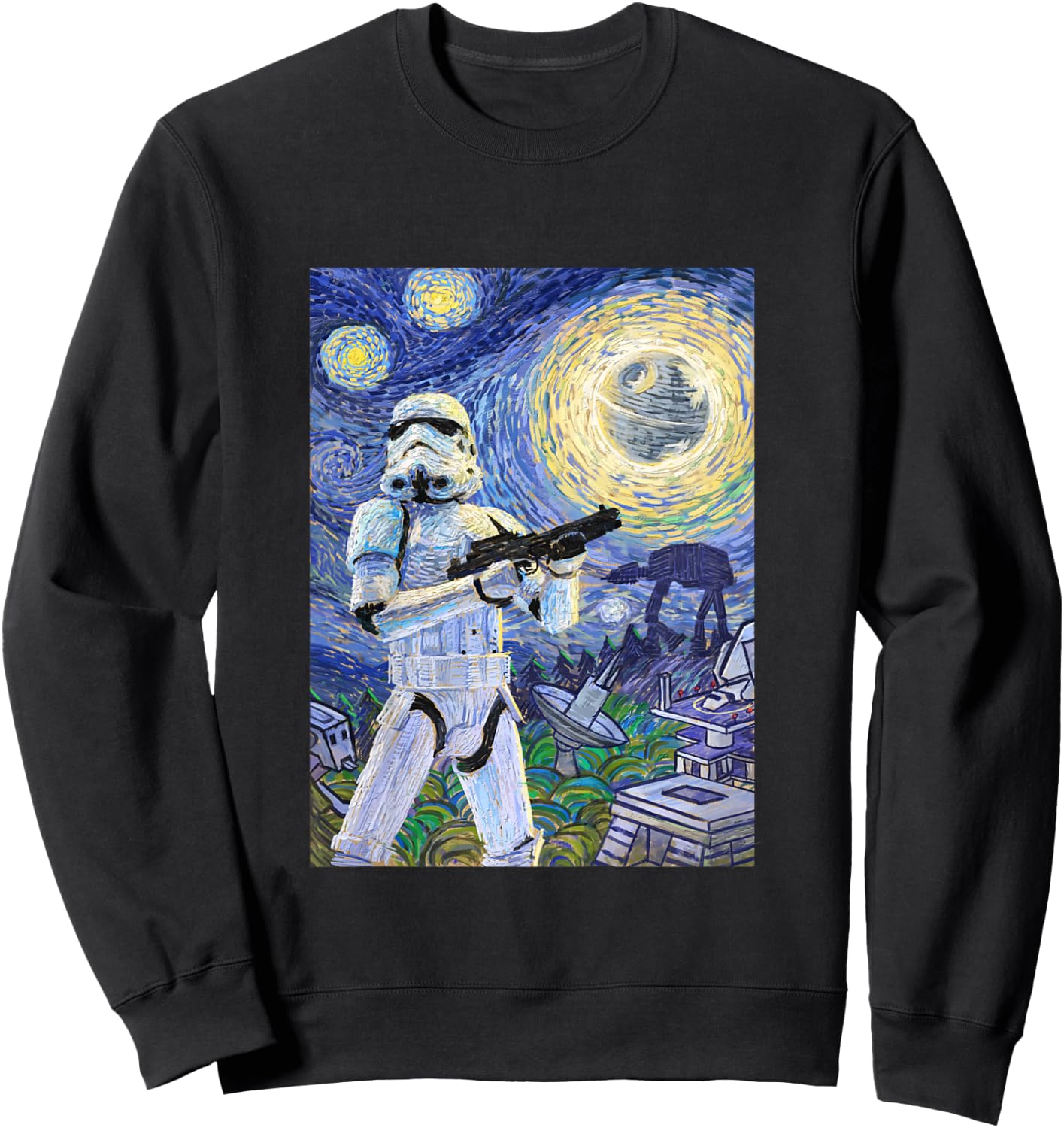 Kids Star Wars Classic Stormtrooper Van Gogh Starry Night Print Sweatshirt - Sweatshirt | Black