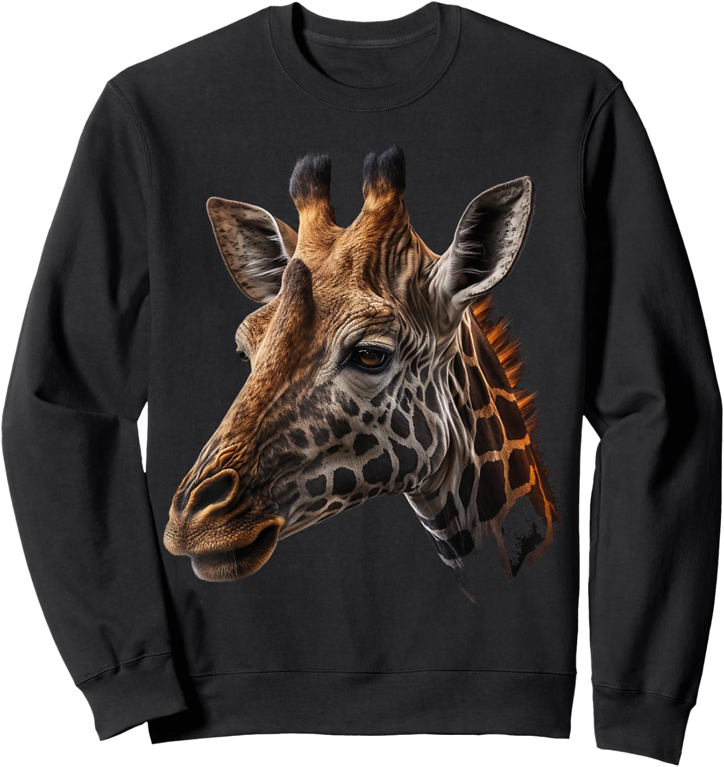 Giraffe Animal Print Giraffe Sweatshirt - Sweatshirt | Black