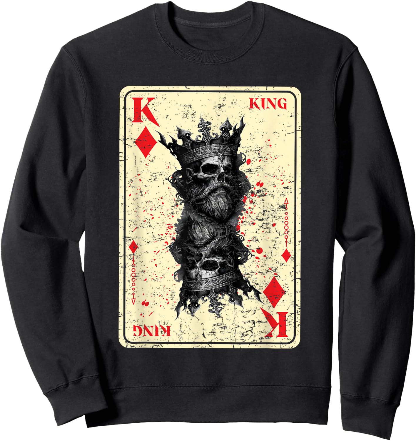 Gothic Card Game Halloween Scary Horror King of Diamonds Sweatshirt - Sweatshirt | Black