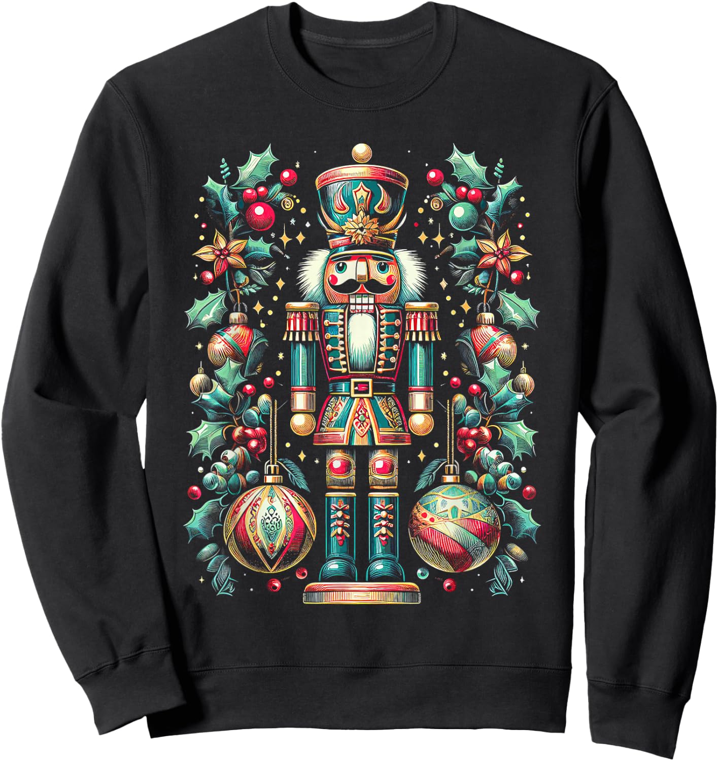 Christmas Nutcracker Merry Christmas Xmas Morning Holiday Sweatshirt - Sweatshirt | Black