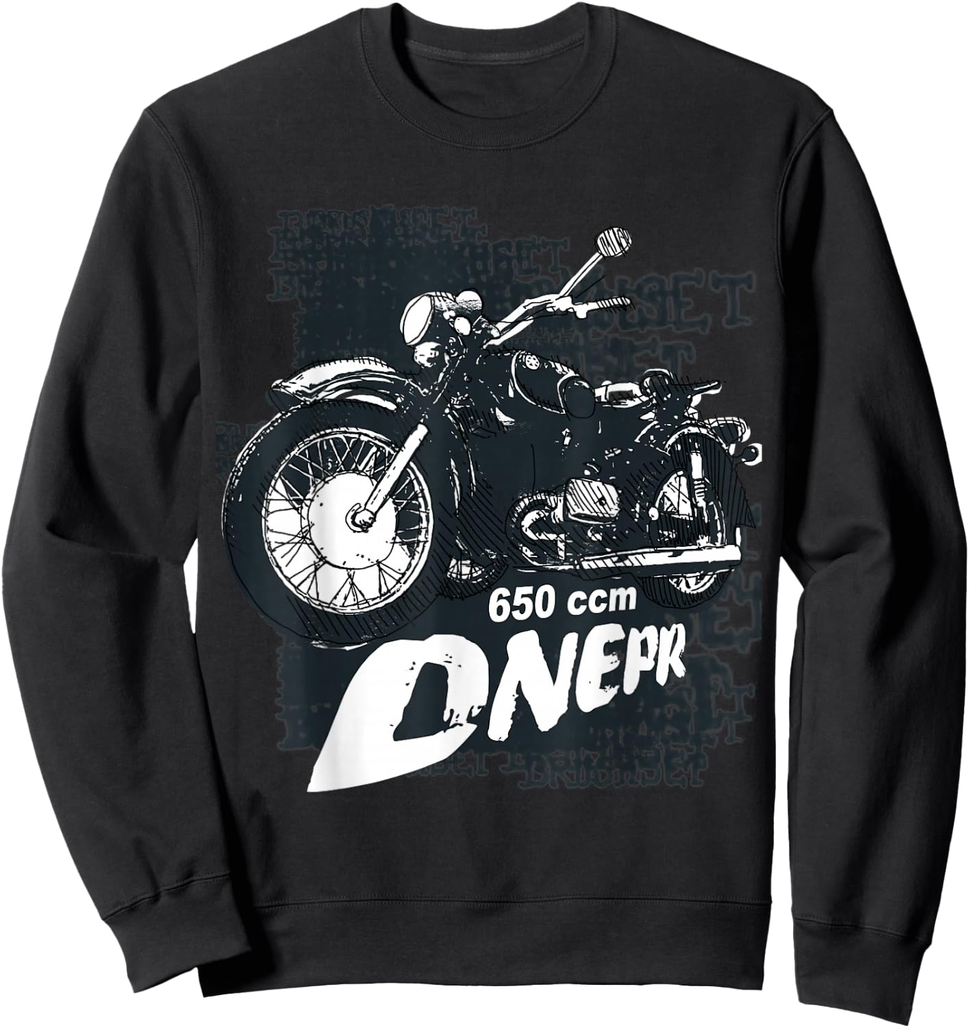 Dnepr 650 cc Sowjet Motorcycle with Side Car Sweatshirt - Sweatshirt | Black