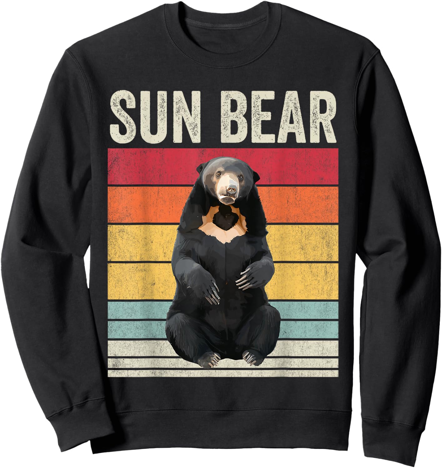 Sun Bear Vintage, Sun Bear Sweatshirt - Sweatshirt | Black