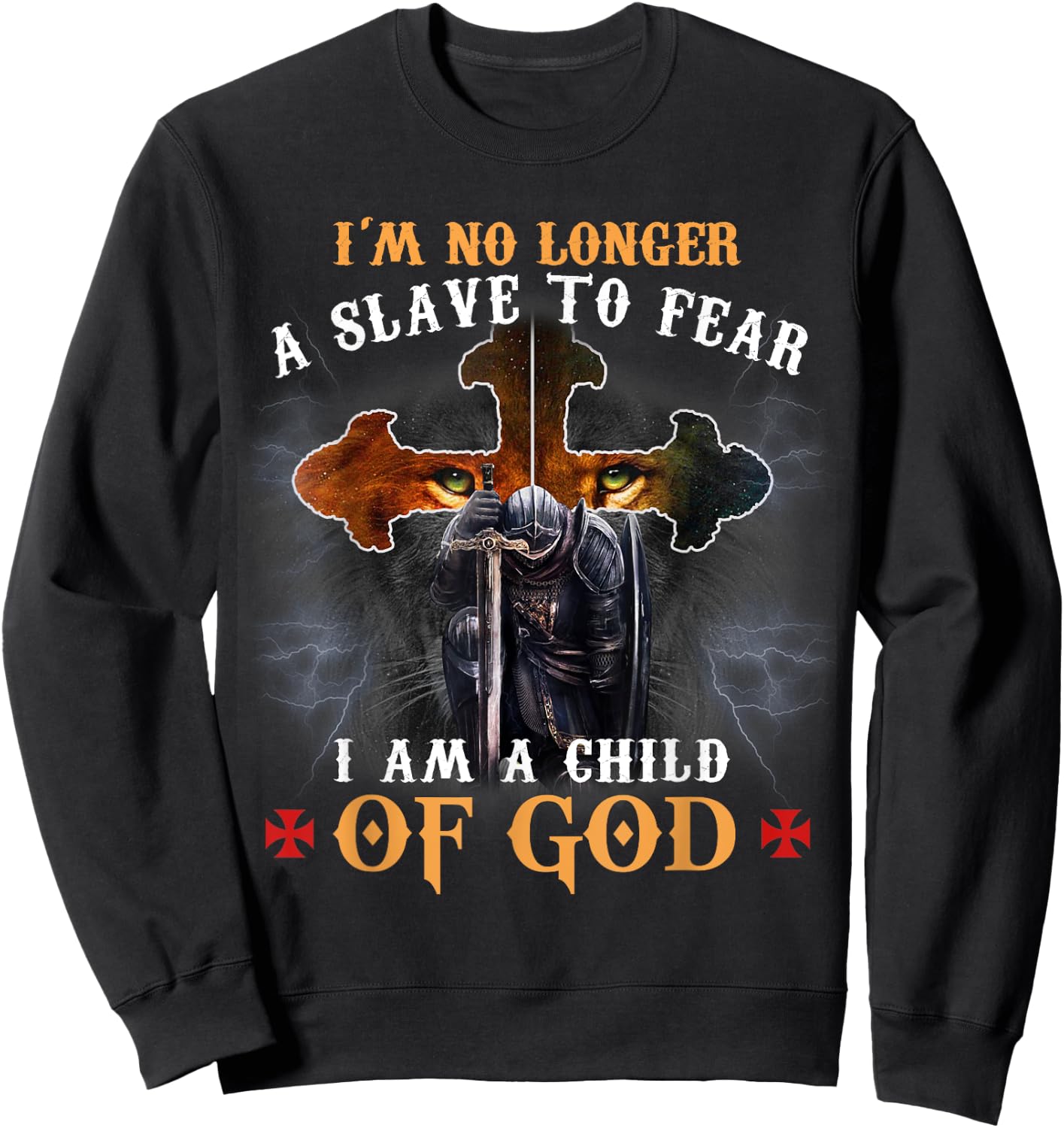 Christian Knight Templar I Am A Warrior Of God Sweatshirt - Sweatshirt | Black