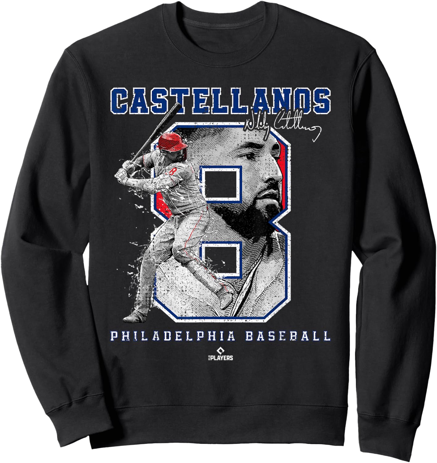 Number and Portrait Nick Castellanos Philadelphia MLBPA Sweatshirt - Sweatshirt | Black