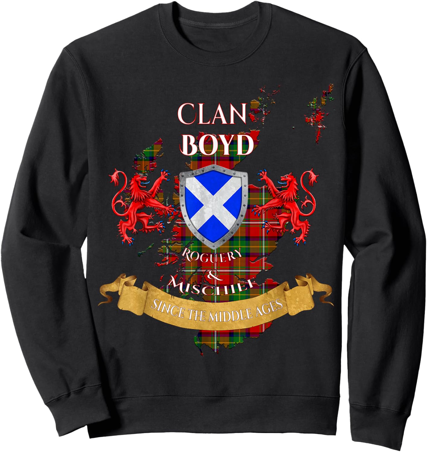 Boyd Scottish Family Clan Middle Ages Mischief Sweatshirt - Sweatshirt | Black
