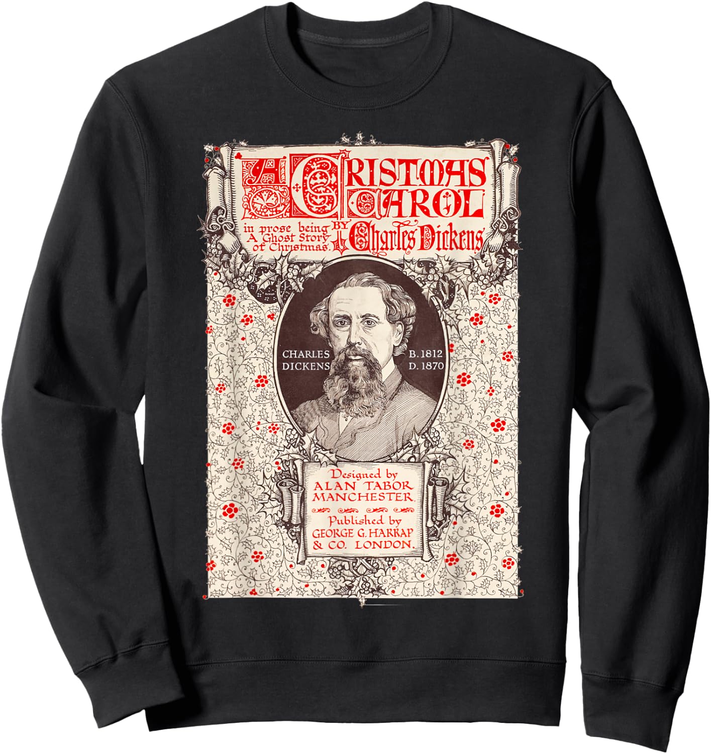 A Christmas Carol Collectors Society Dickens Scrooge Christmas Carol Vintage Black -Adults Sweatshirt - Sweatshirt | Black