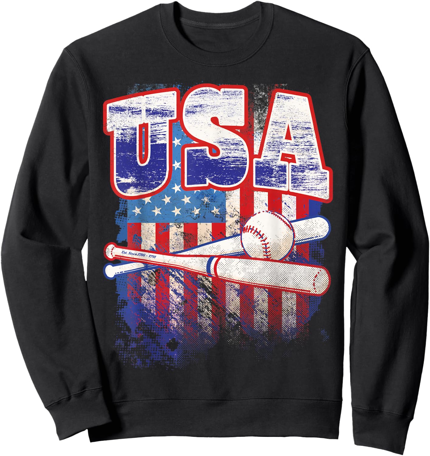 Baseball Shirt American Sport Fan USA Flag 2026 Sweatshirt - Sweatshirt | Black