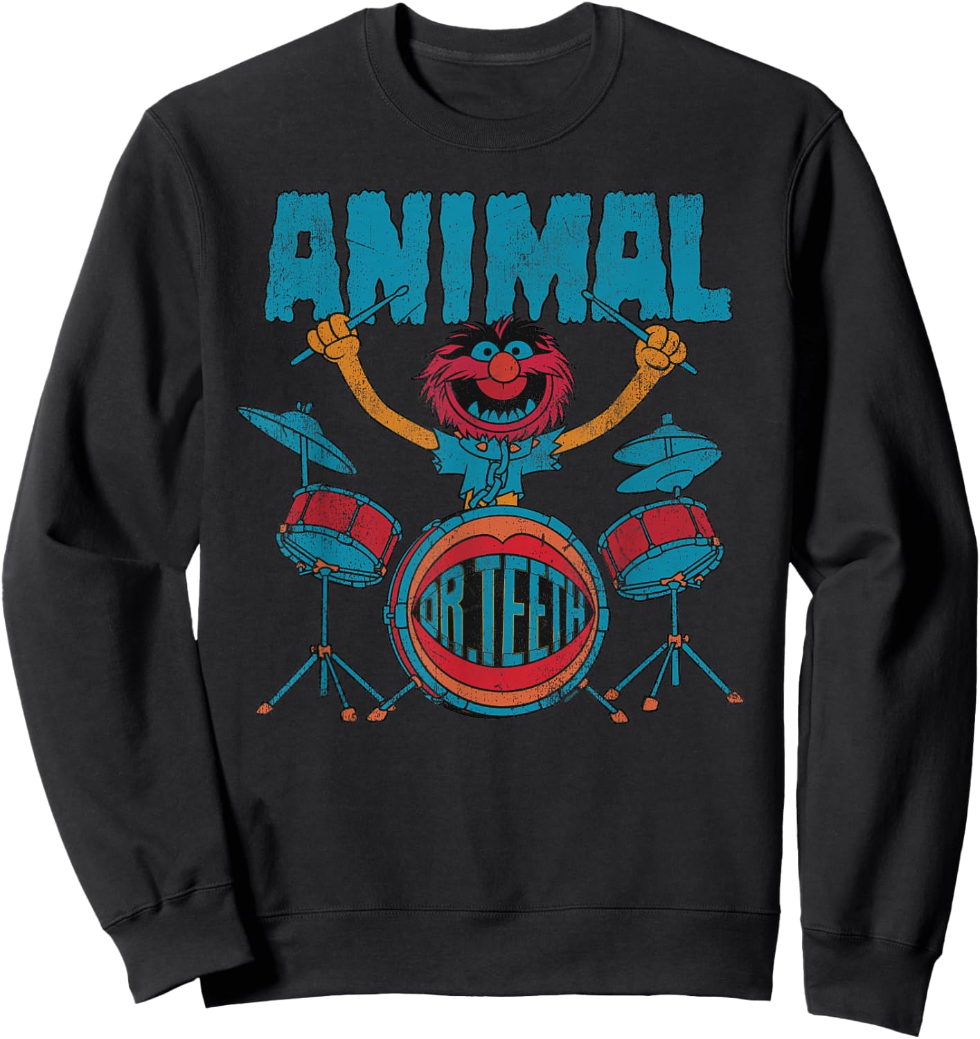 Disney The Muppets Animal Dr Teeth & Electric Mayhem Vintage Sweatshirt - Sweatshirt | Black