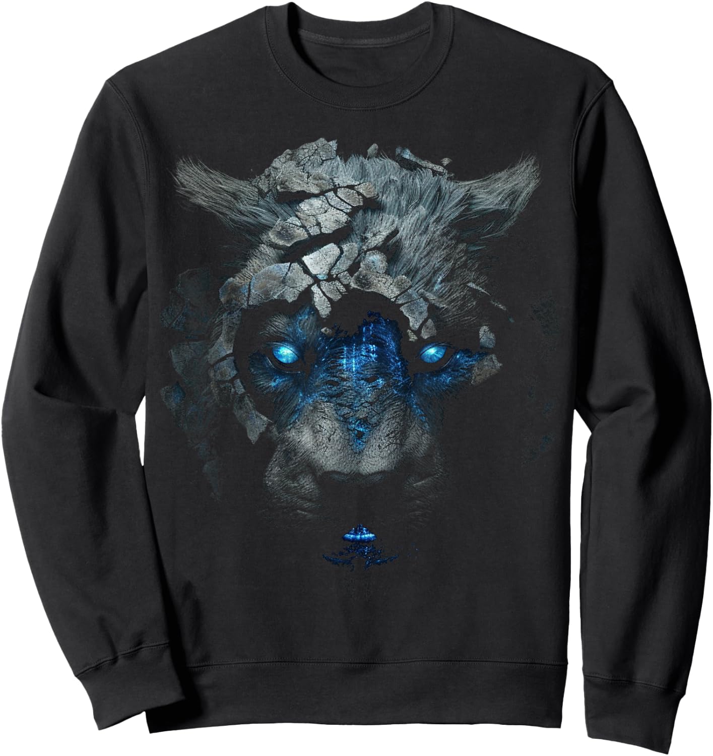Lion Fantasy Predatory Cat Art - Blue Eyes Robot Animal Women Kids Sweatshirt - Sweatshirt | Black