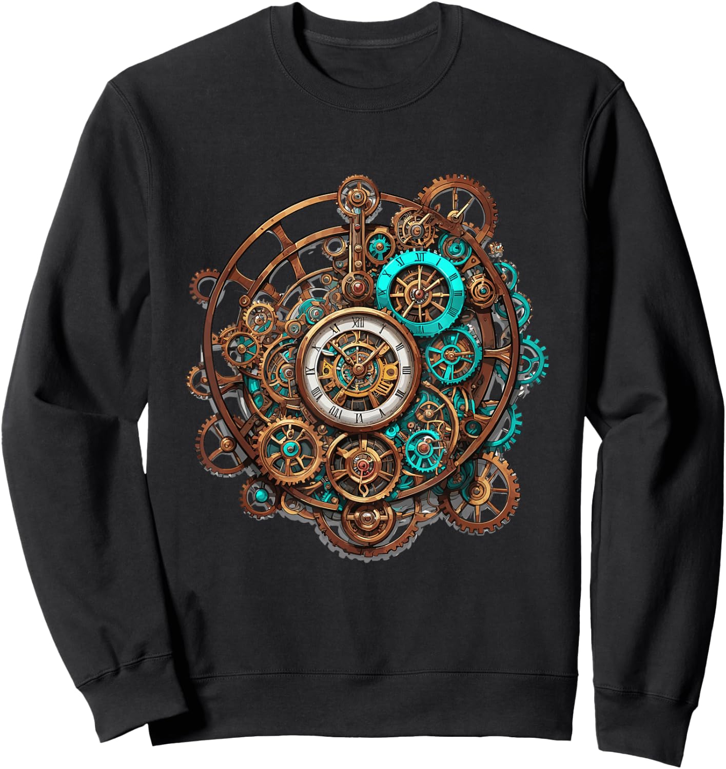 Vintage steampunk clock gears steampunk Sweatshirt - Sweatshirt | Black