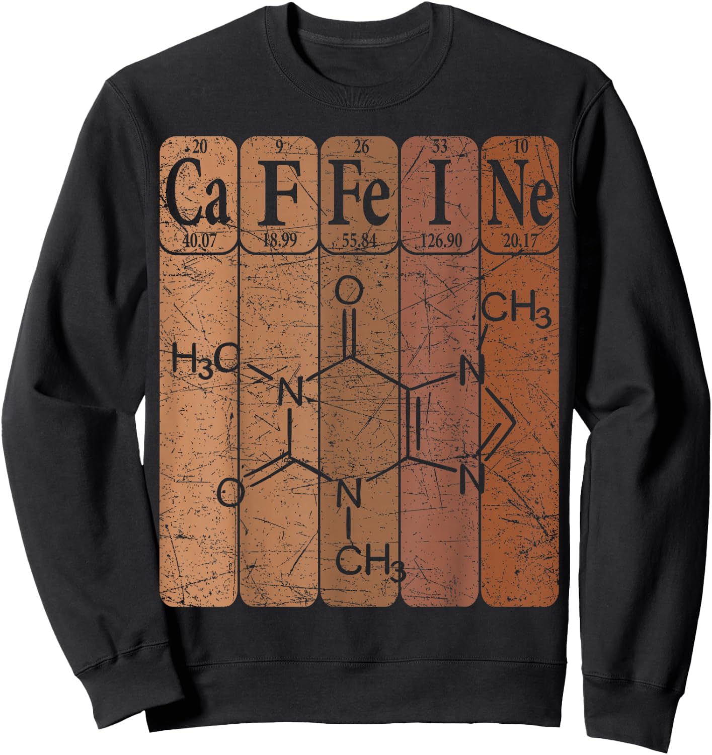Caffeine Periodic Table Elements Coffeeholic Coffee Lover Sweatshirt - Sweatshirt | Black