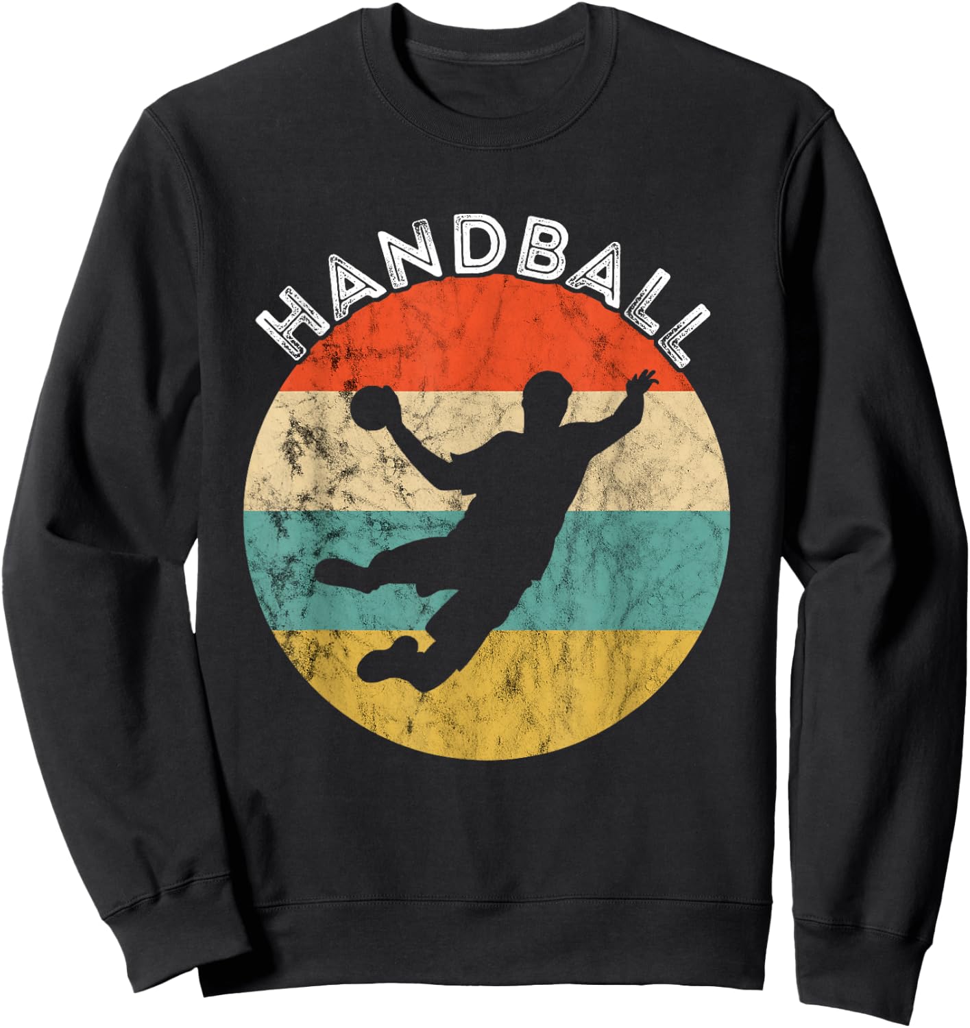 Handball Vintage Retro Handball Player Handball Game Sweatshirt - Sweatshirt | Black