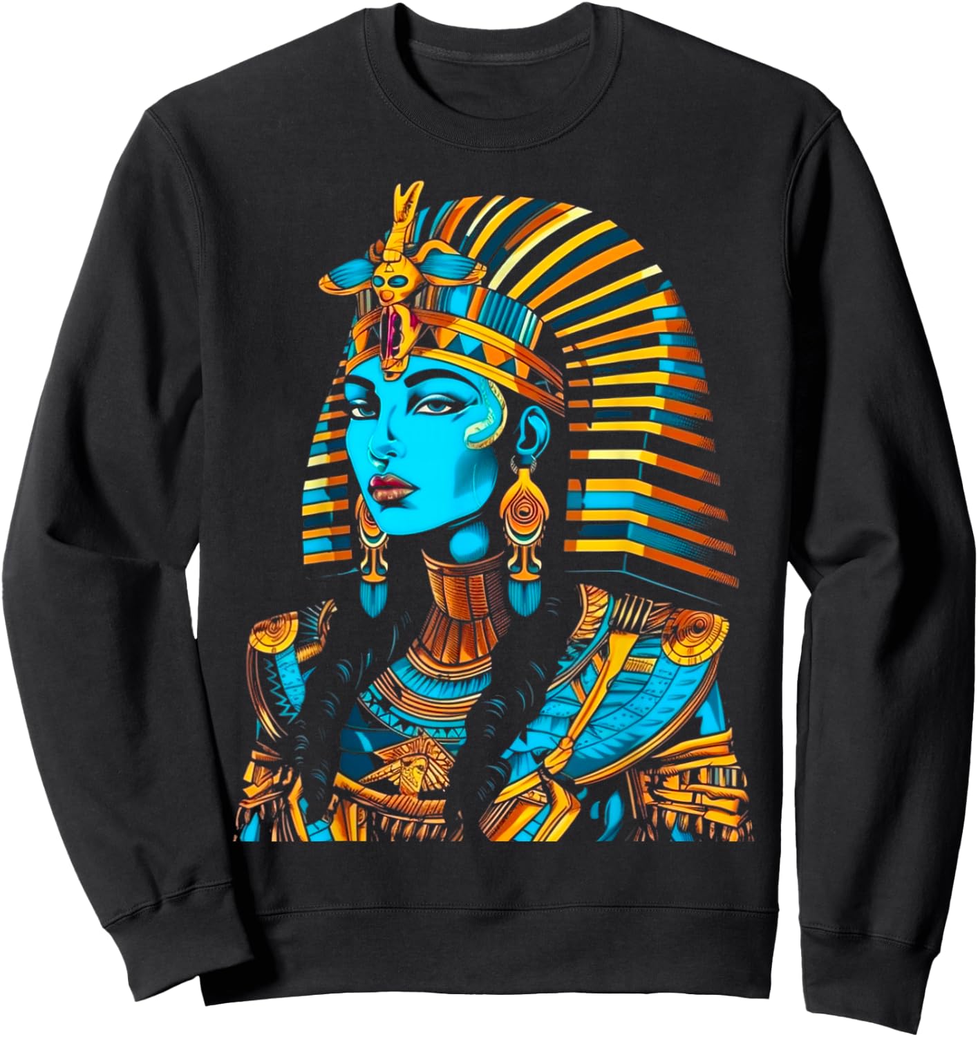 Egyptian Goddess Design Sweatshirt - Sweatshirt | Black