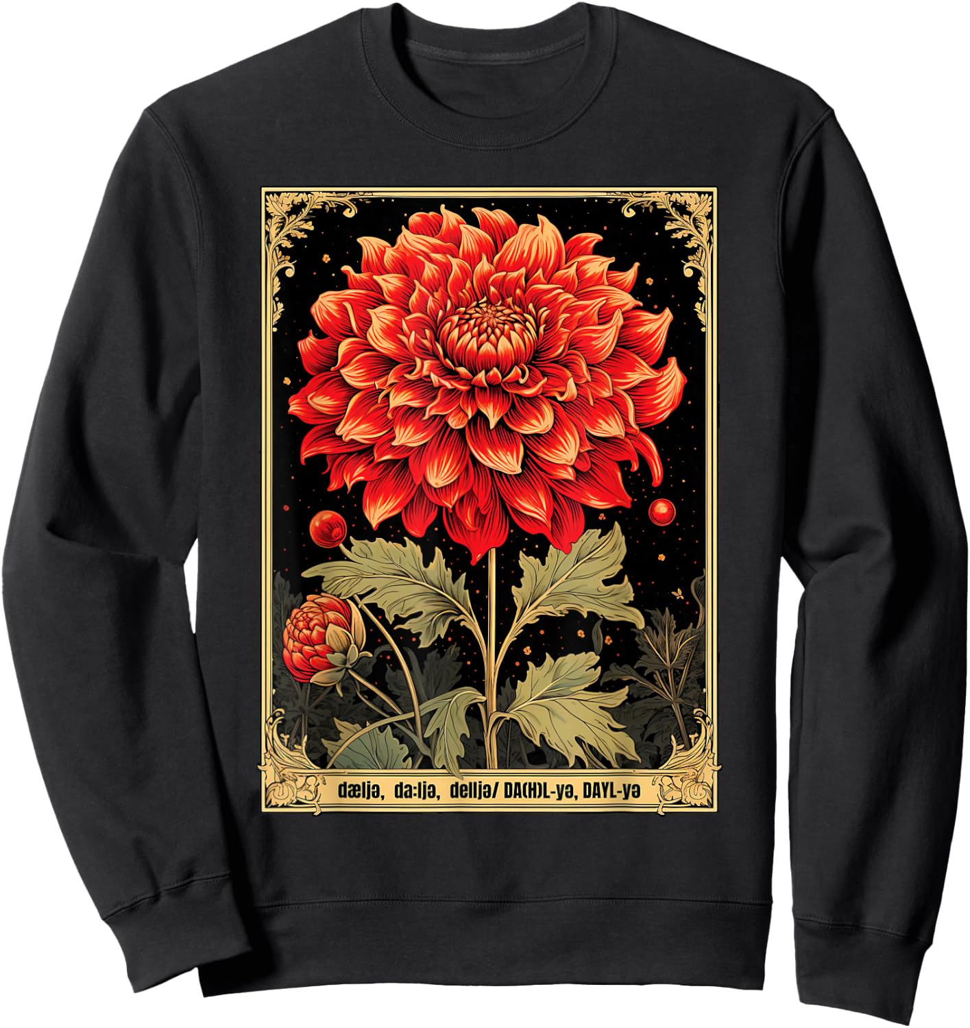 Vintage Dahlias Sweatshirt - Sweatshirt | Black