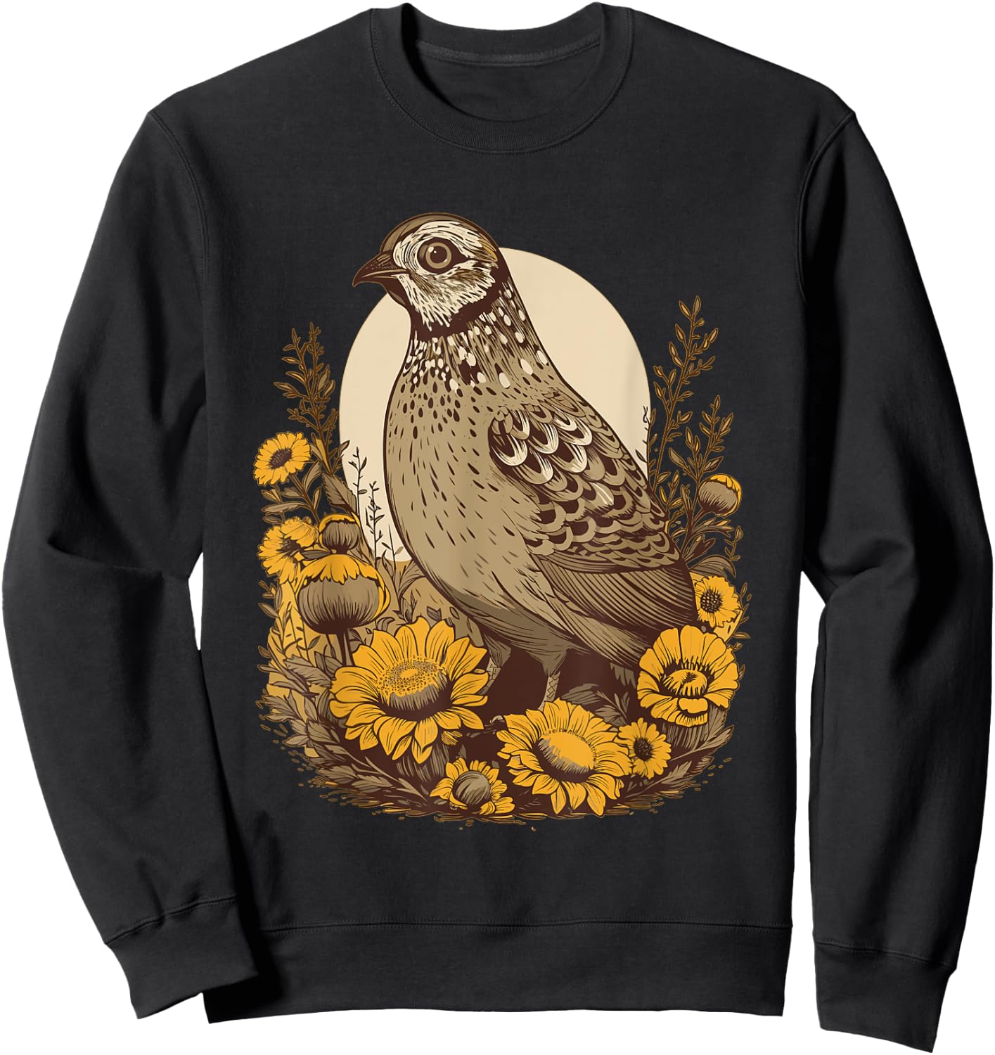 Quail Sunflower Outfit Quail Bird Lovers Girls Sweatshirt - Sweatshirt | Black