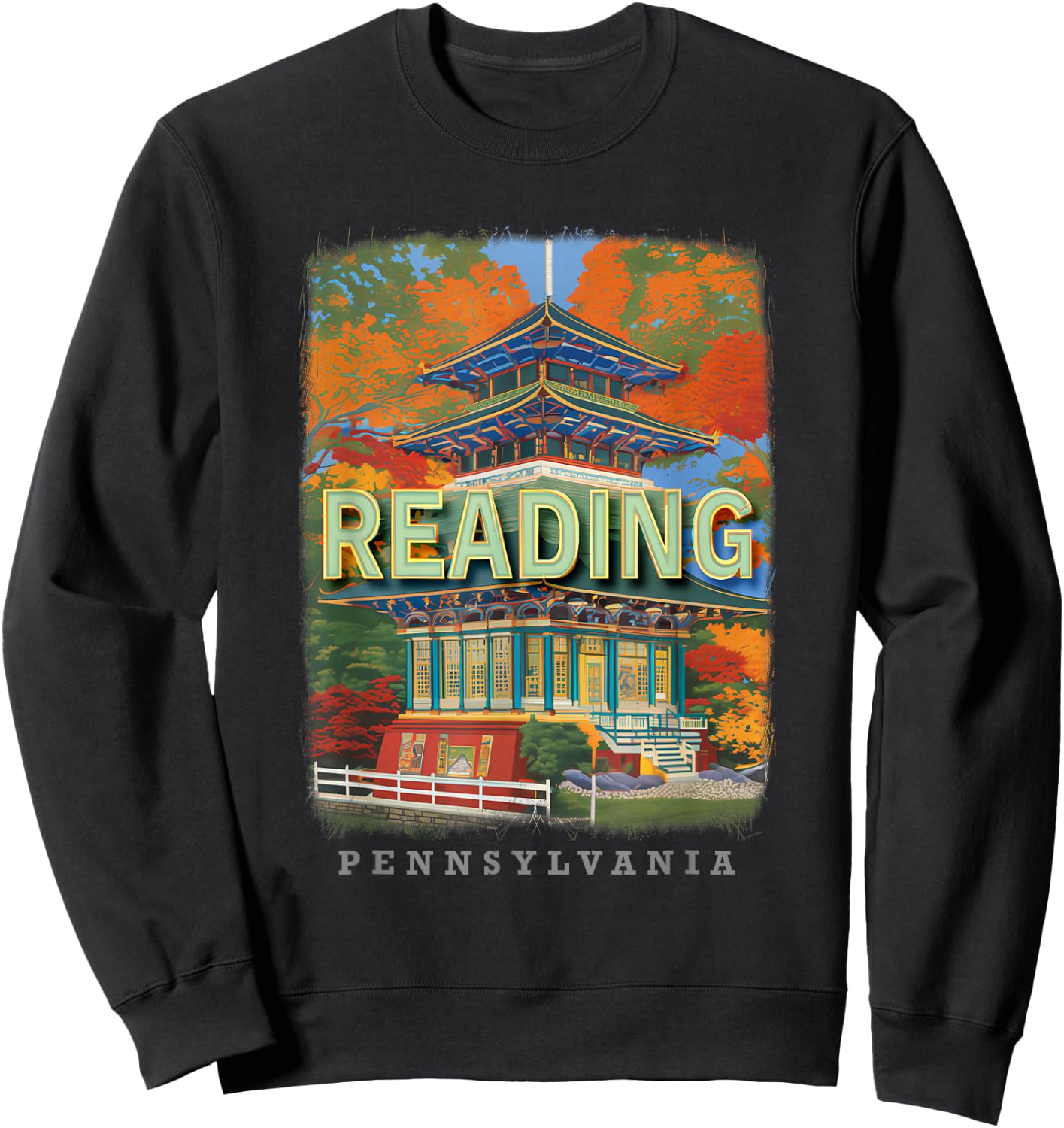 Reading Pennsylvania PA Historic Landmarks SD406 Sweatshirt - Sweatshirt | Black