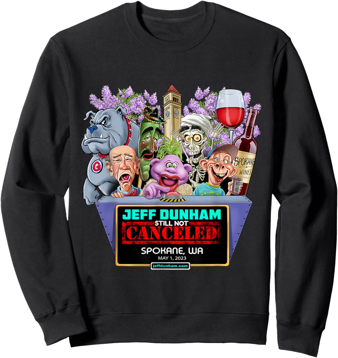 Jeff Dunham Spokane, WA (2023) Sweatshirt - Sweatshirt | Black